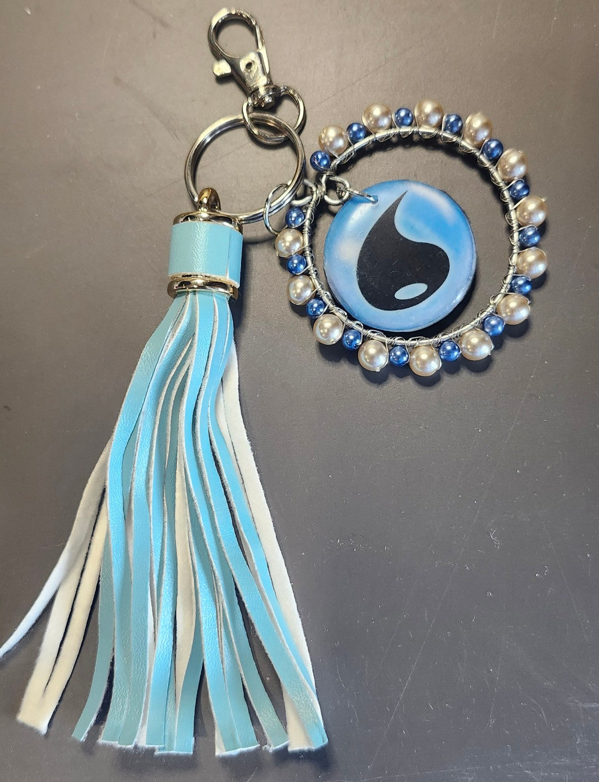 Cubchoo Winter Charm | Blue Beaded Tassel Bag Charm