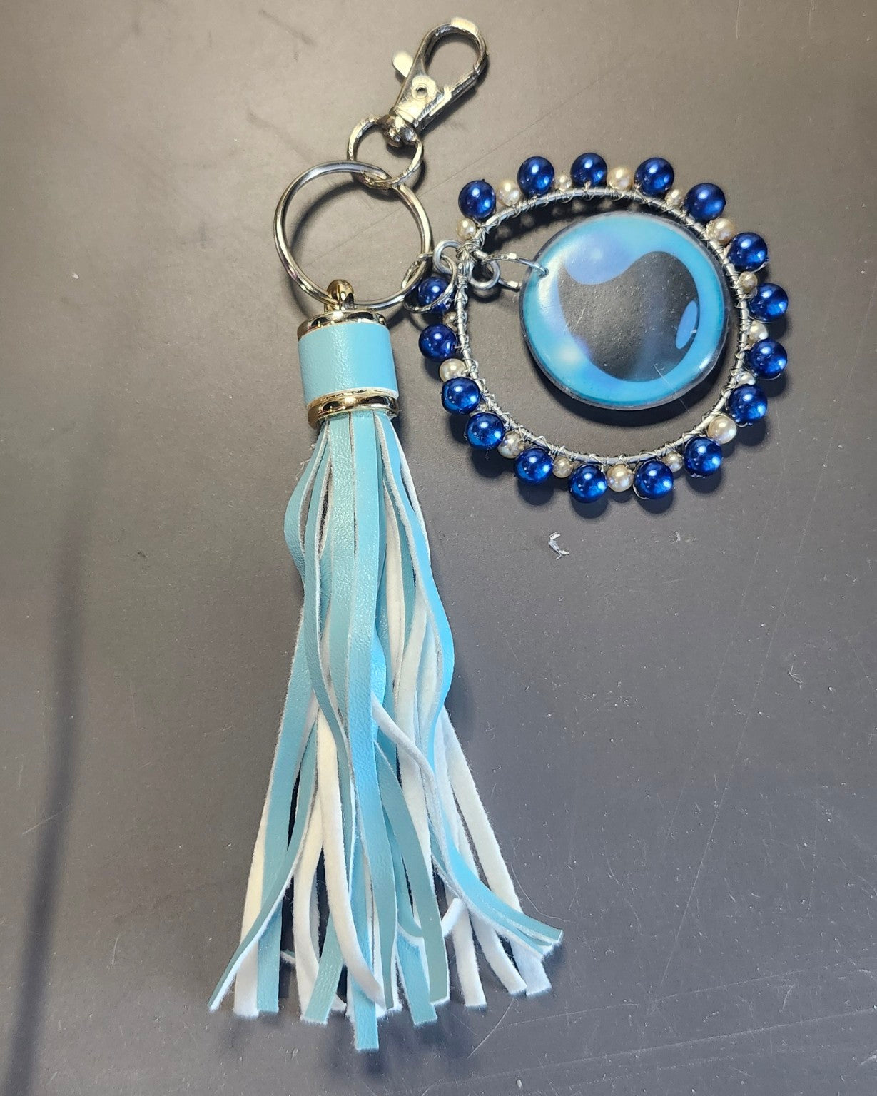 Piplup Winter Charm | Blue Beaded Tassel Bag Charm