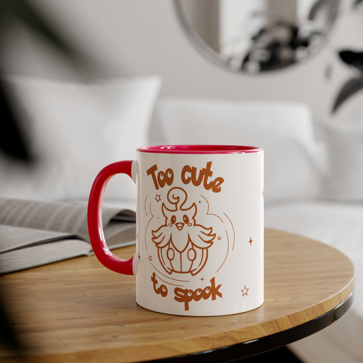 Too Cute to Spook Pumpkin Ghost Halloween Theme Coffee Tea Mug