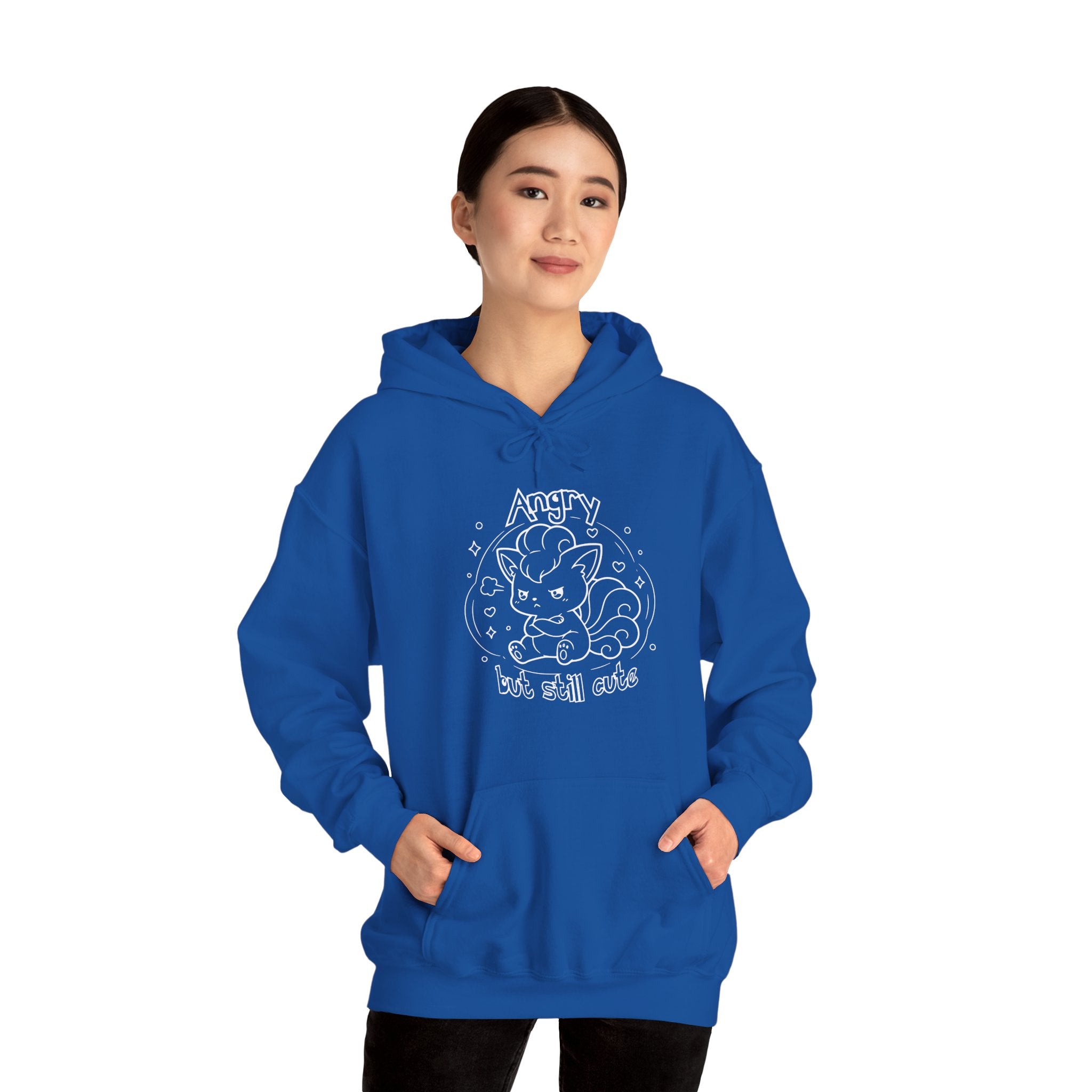 Fox Angry but still cute Grumpy Cute Fox Lady hoodie | Pouting Fox Illustration