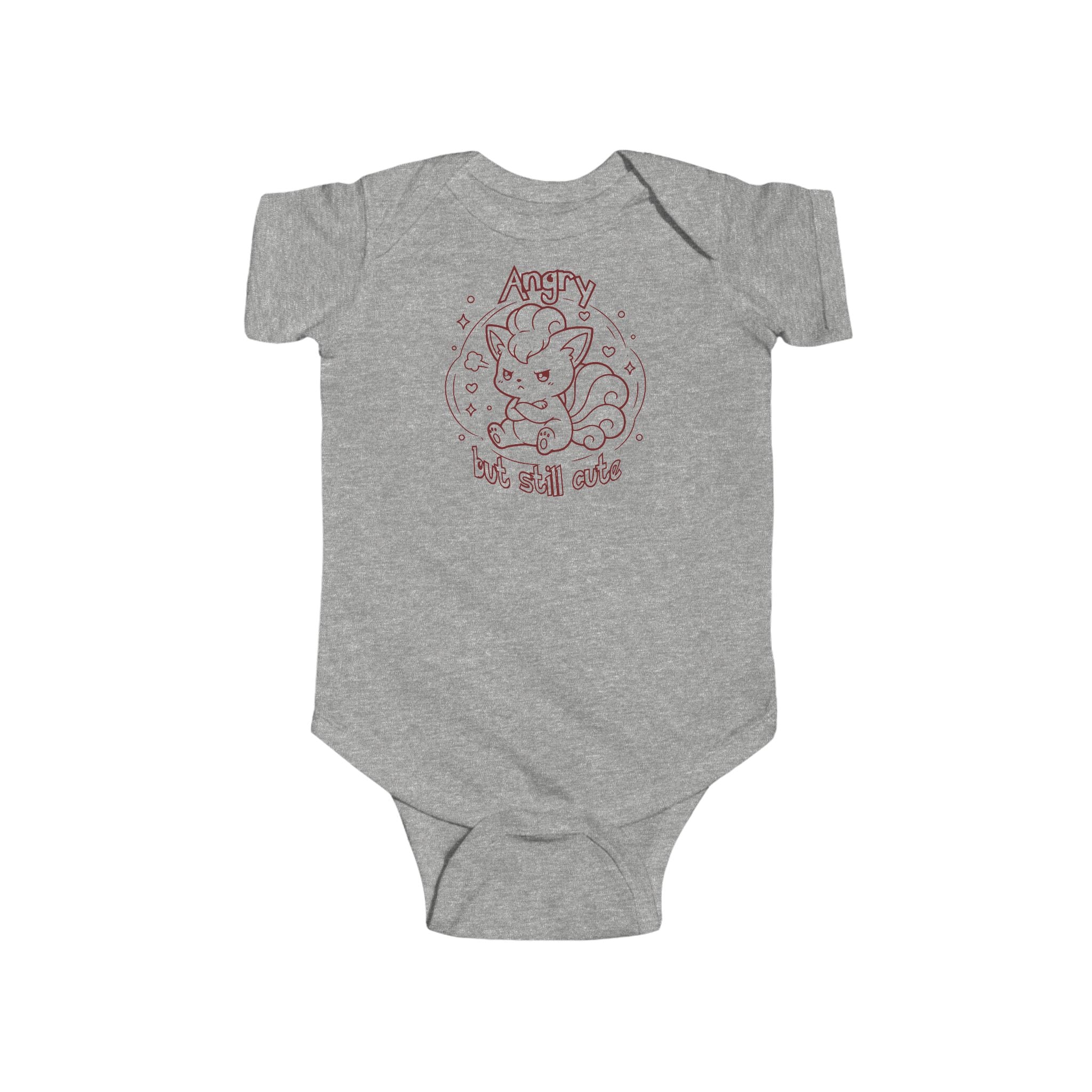 Baby Fox Angry but still cute Grumpy Cute Fox infant bodysuit | Pouting Illustration newborn gift