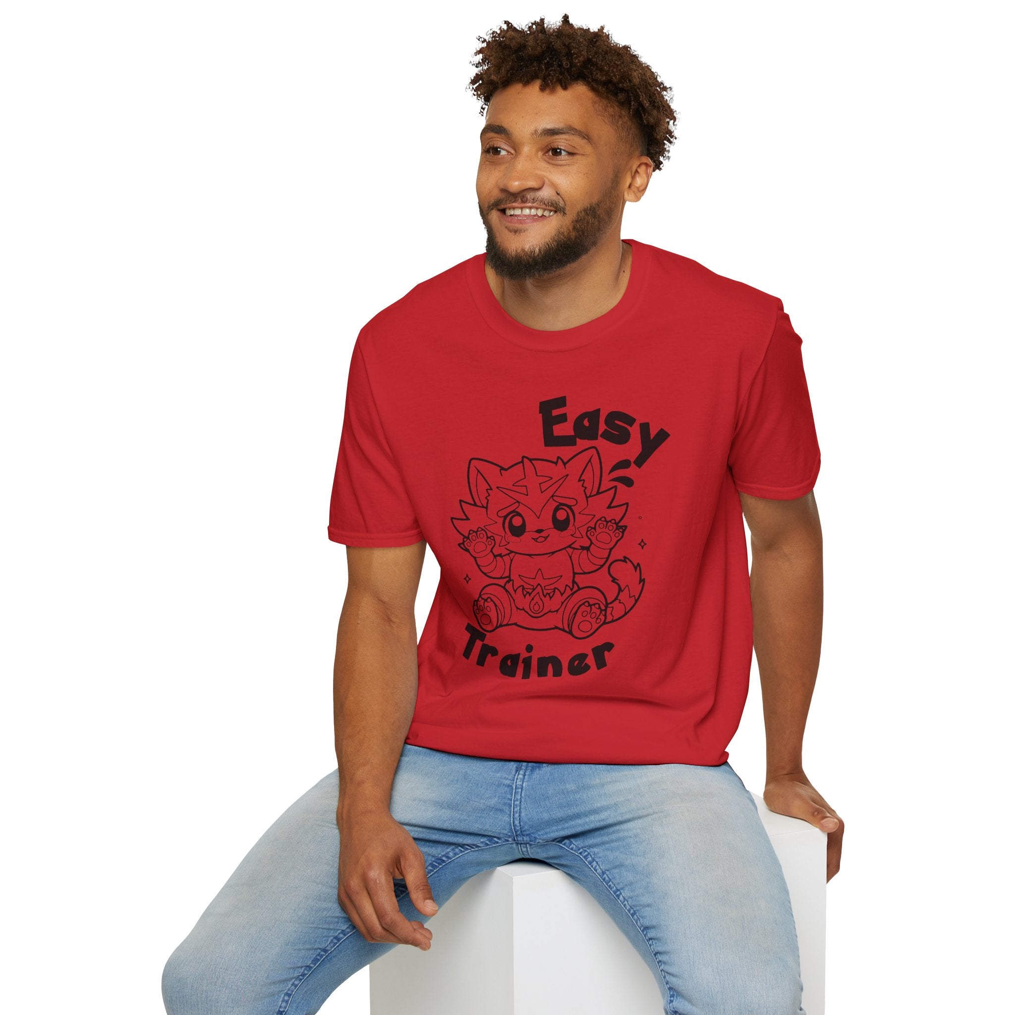 Easy Trainer T-Shirt | Cute Cartoon Easy Tiger Funny wrestling Cat Design Tee