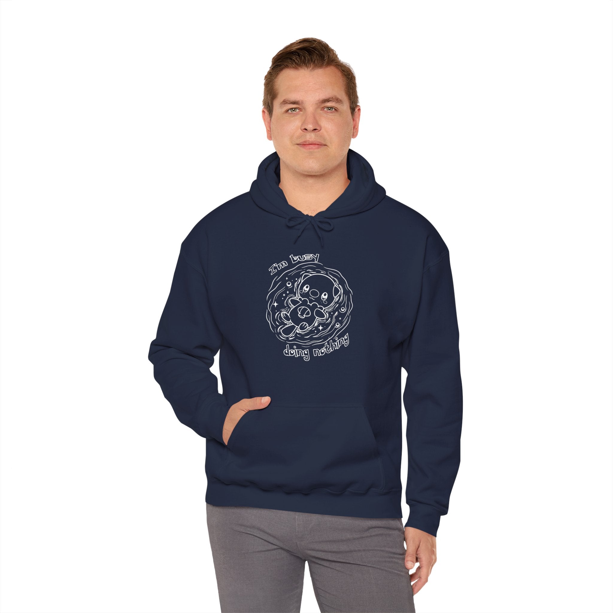 Otter Busy Doing Nothing Otter Hoodie | Cute Swimming Animal Graphic
