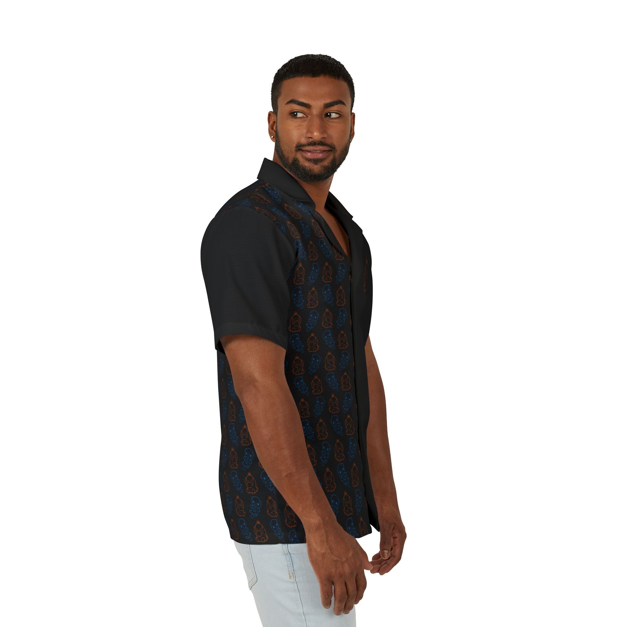 Psyduck and Oshawott Pokémon Inspired Pattern Camp Shirt | Hawaiian Shirt for gamer geek gift