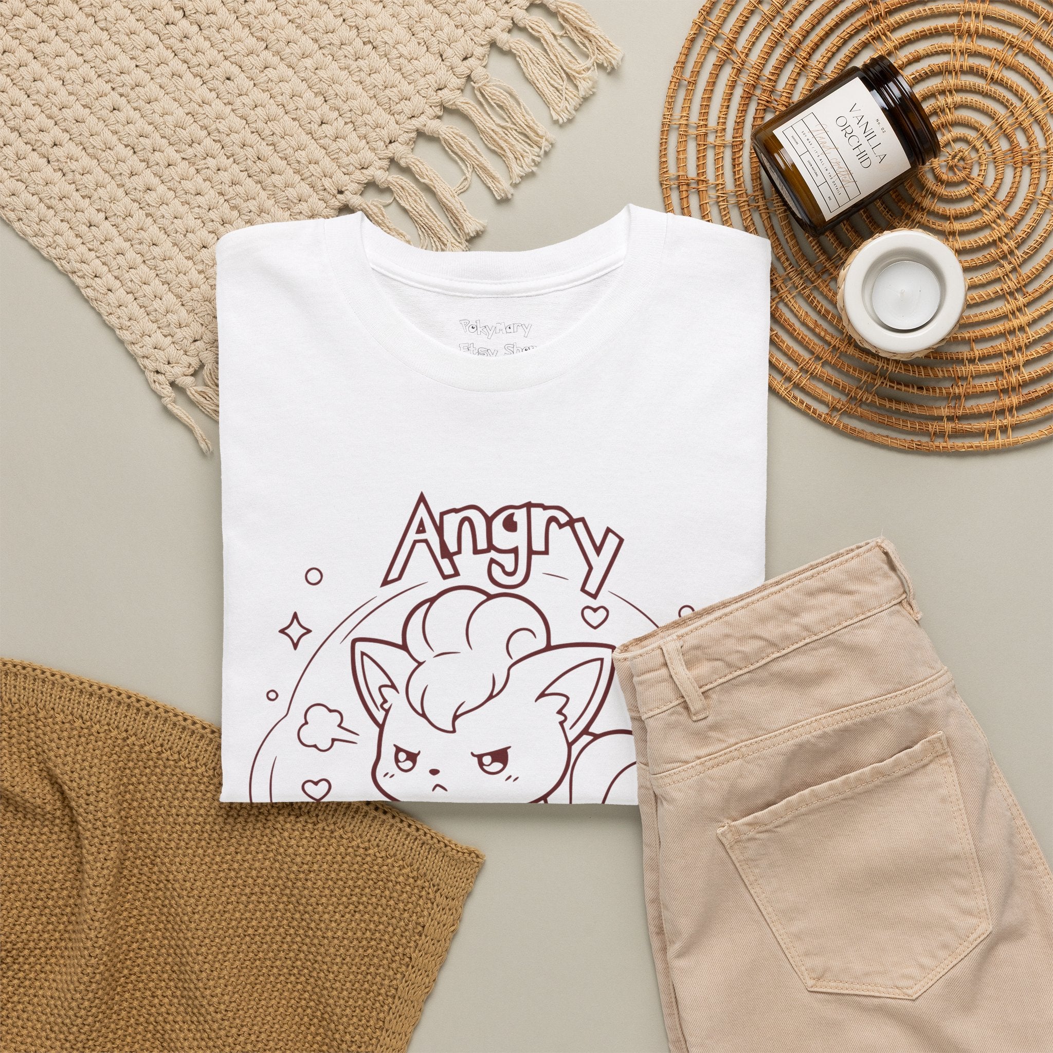 Fox Angry but still cute Grumpy Cute Fox Lady Shirt | Pouting Fox Illustration