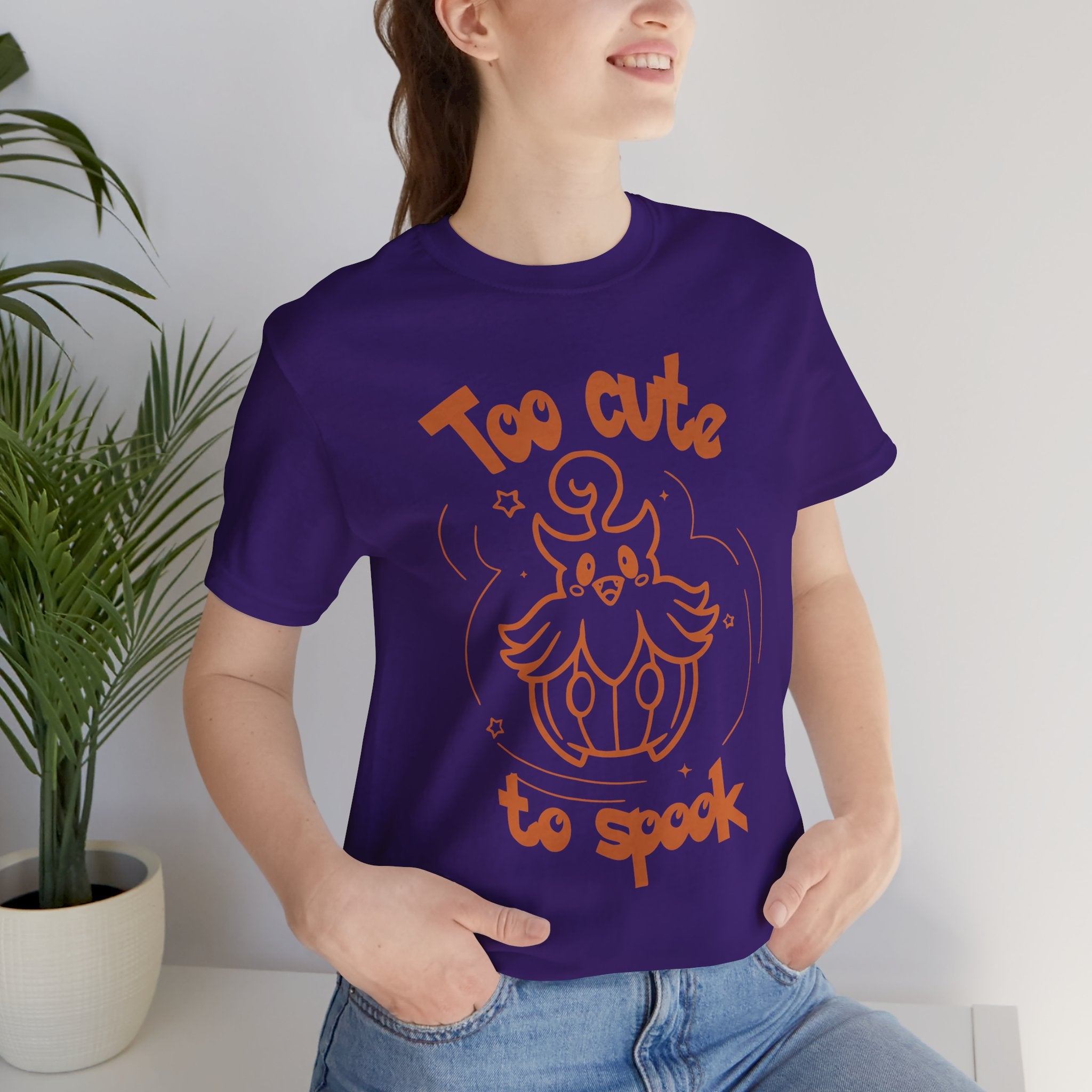 Too Cute to Spook Comfy Tee Shirt | Halloween Theme Gift Ghost Pumpkin T-Shirt for women