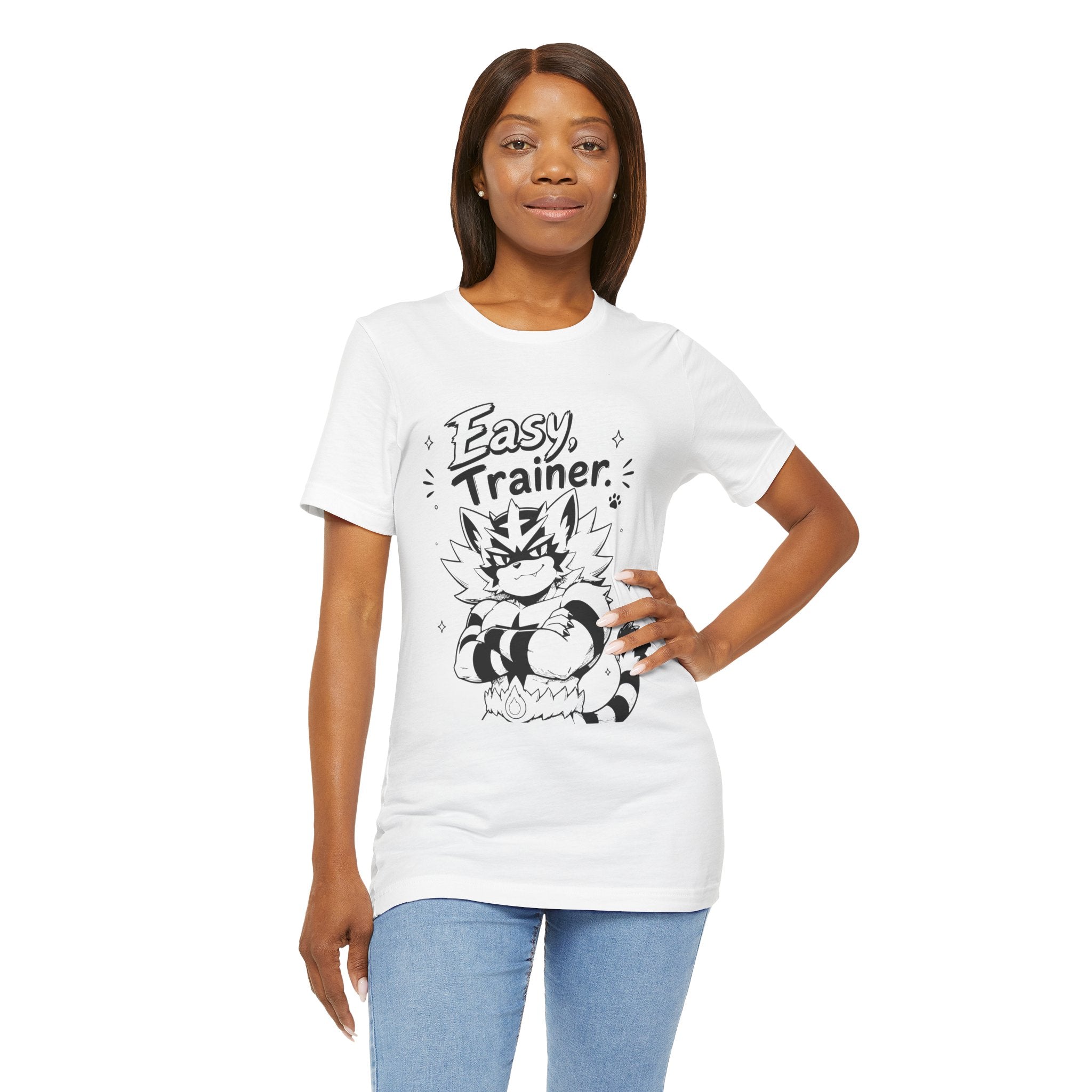 Easy Trainer Easy tiger illustration T-Shirt | cartoon wrestling funny cat graphic tee