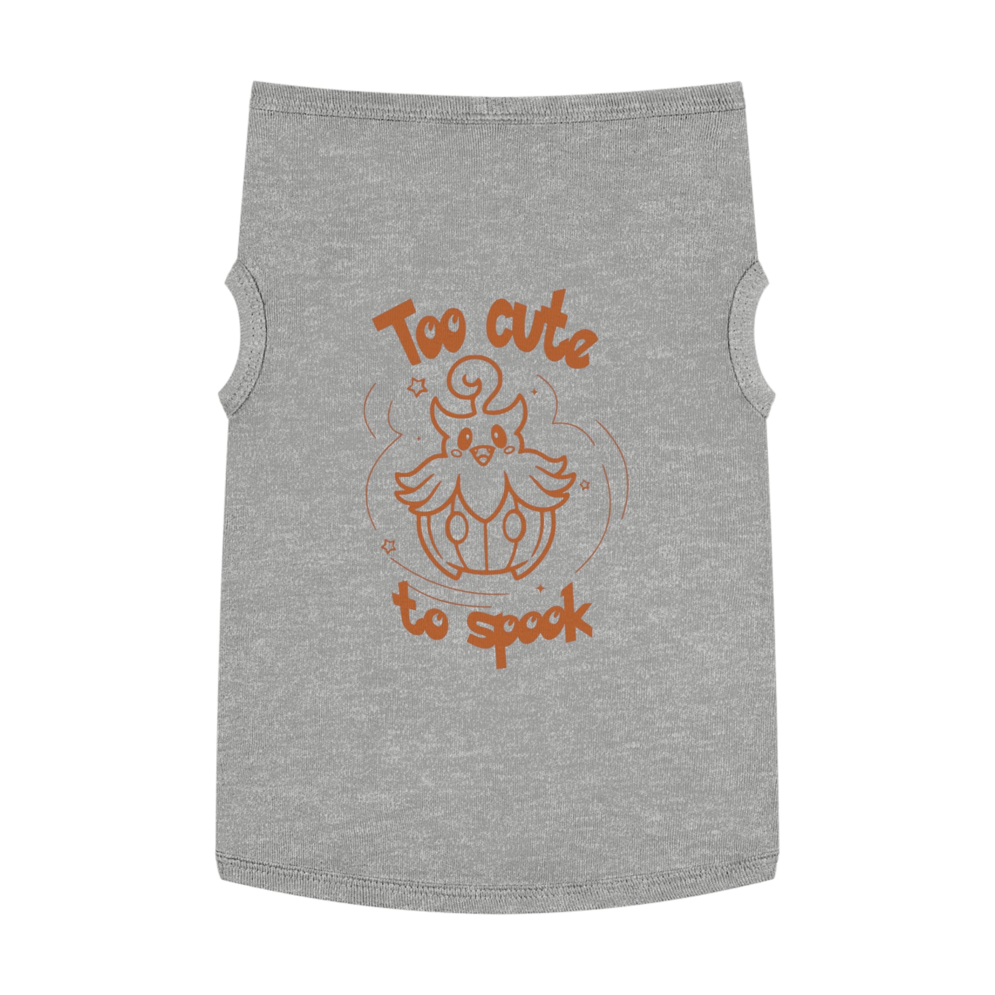 Too Cute to Spook Pet Tank | Halloween Orange Pumpkin Dog Shirt Trick or treat