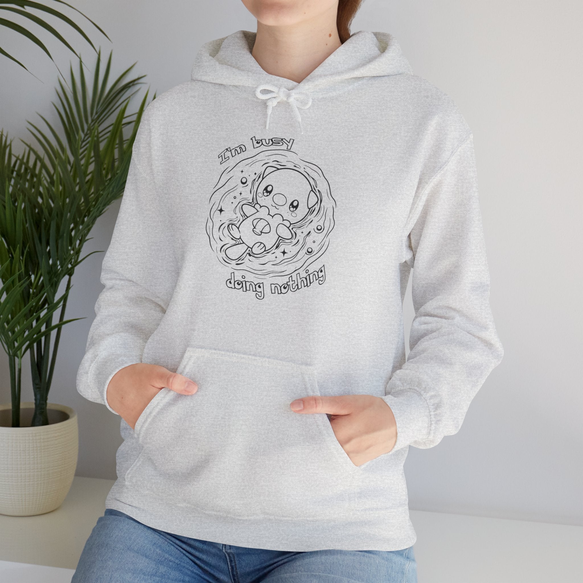 Otter Busy Doing Nothing Otter Hoodie | Cute Swimming Animal Graphic