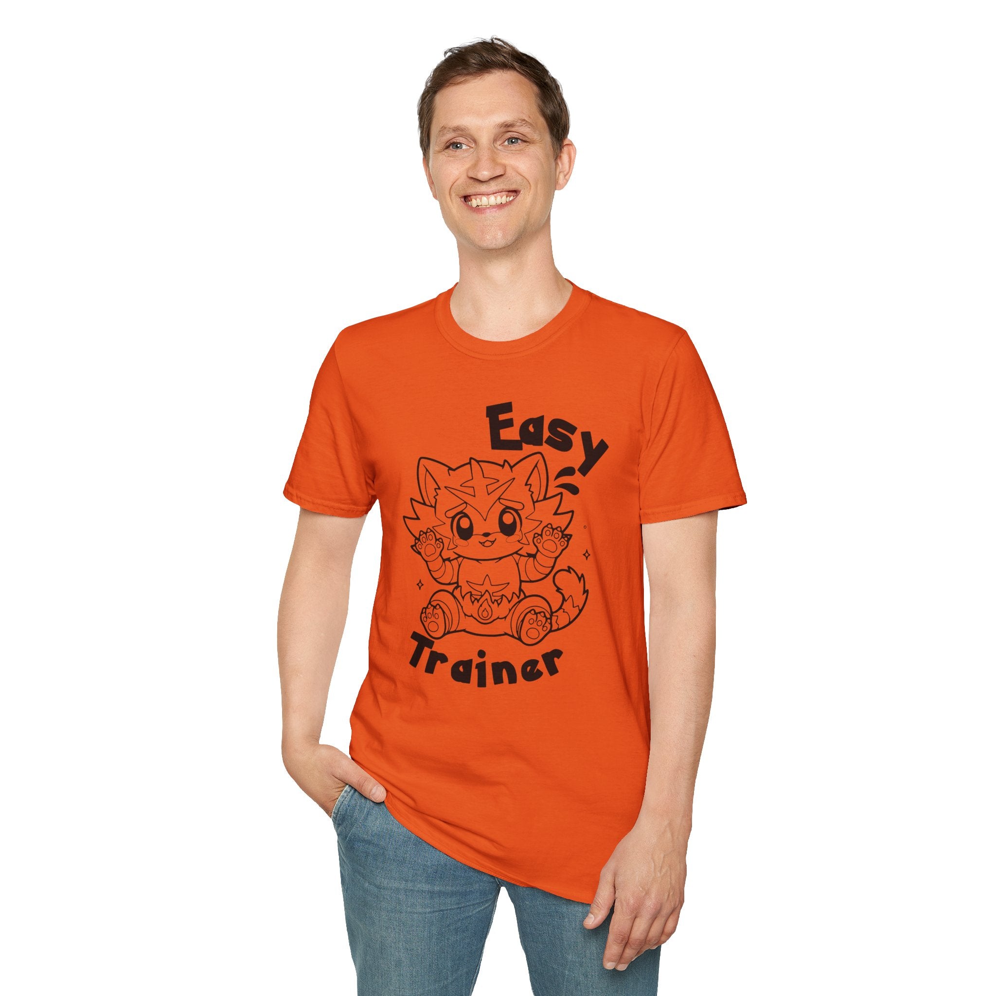 Easy Trainer T-Shirt | Cute Cartoon Easy Tiger Funny wrestling Cat Design Tee