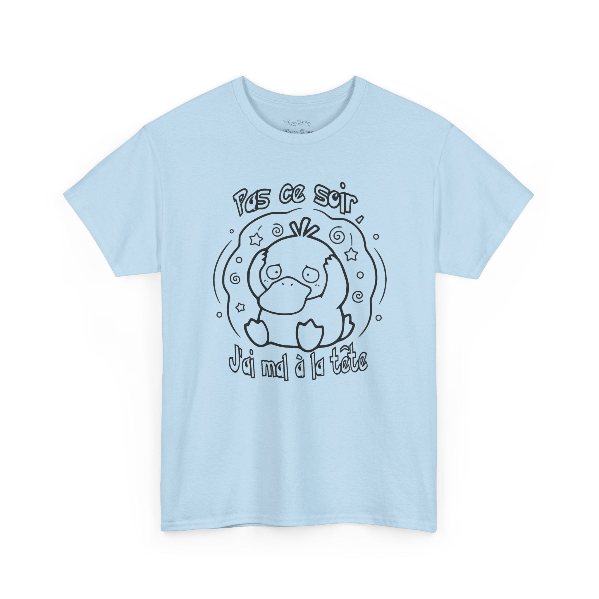 T-shirt inspiré de Psykokwak (Psyduck), Pas ce soir, j'ai mal à la tête