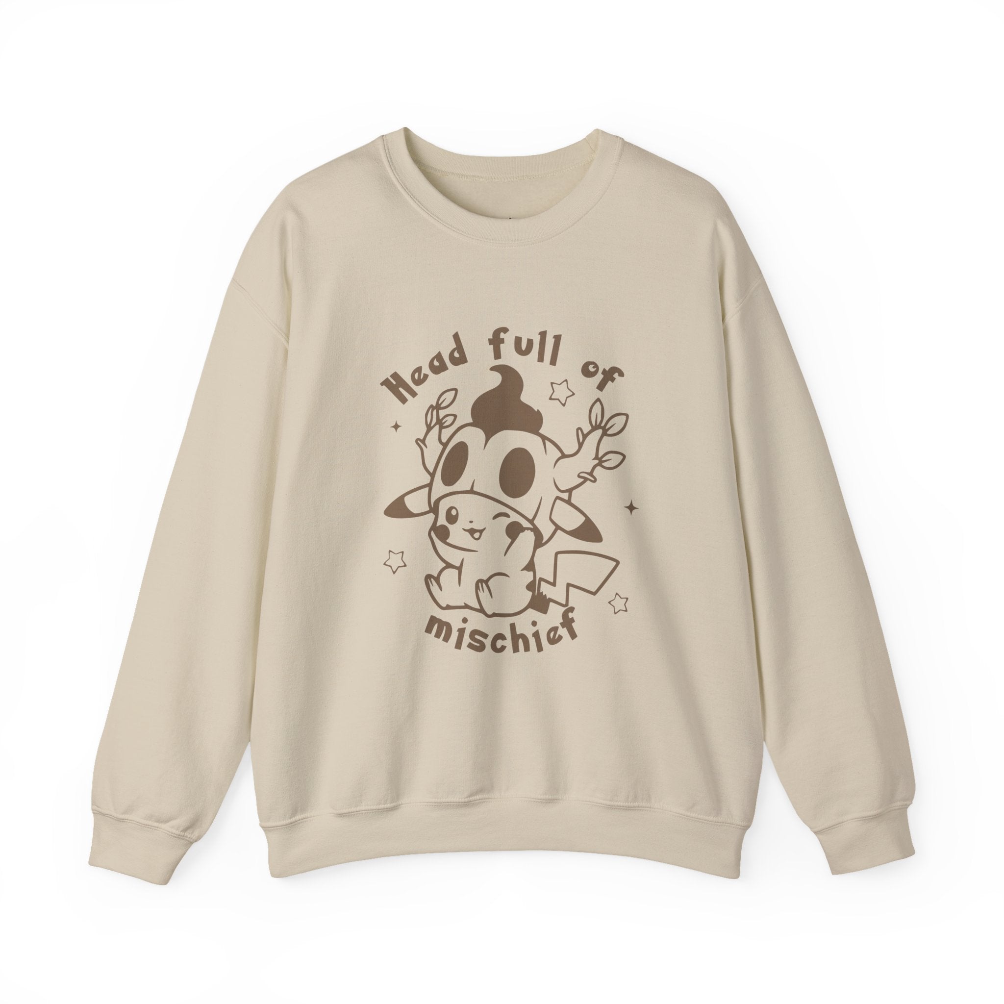 Head Full of Mischief Sweatshirt | Cute Halloween Ghost Crewneck | Cozy Fall Sweatshirt | Geek Autumn Sweater | Kawaii Spooky Apparel