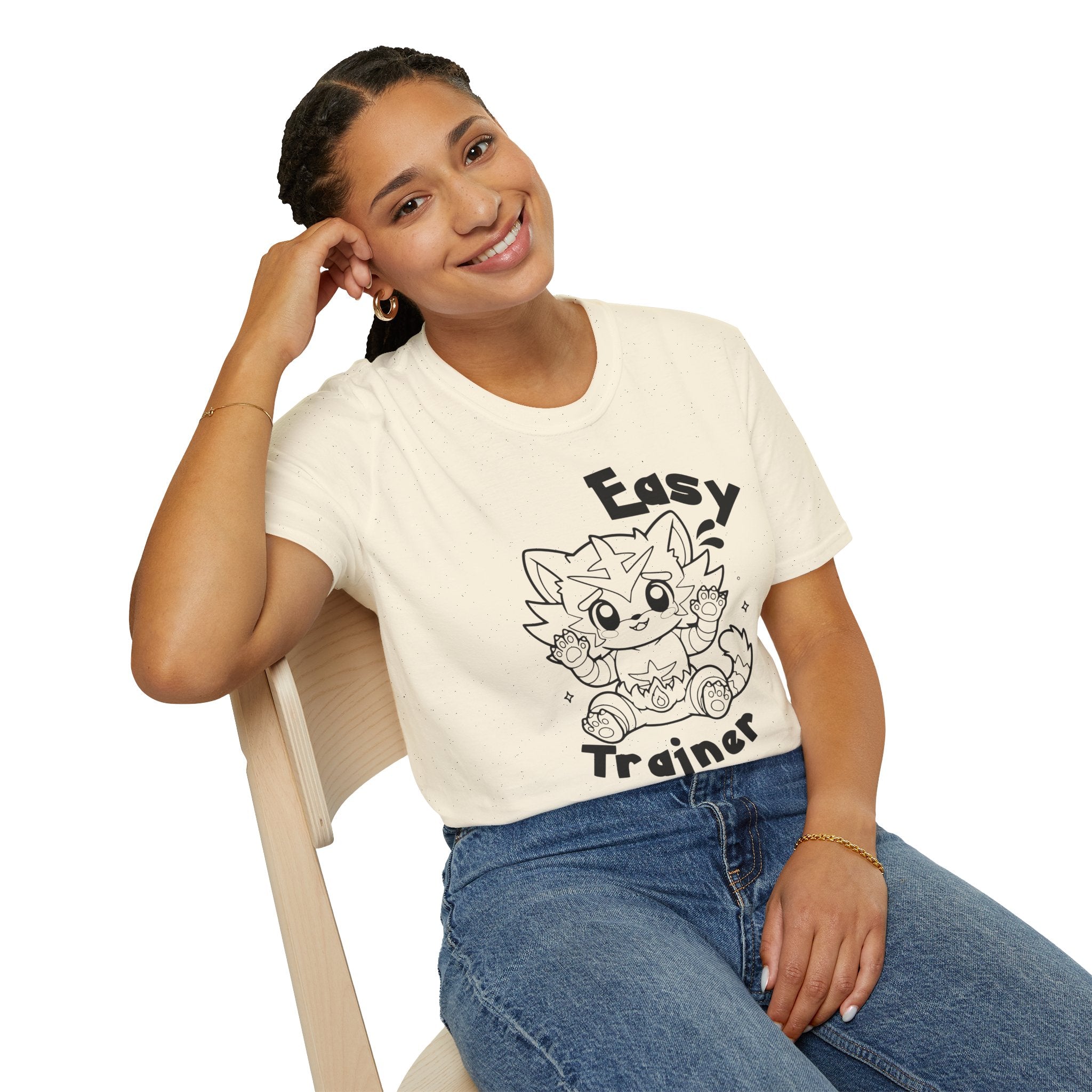 Easy Trainer T-Shirt | Cute Cartoon Easy Tiger Funny wrestling Cat Design Tee