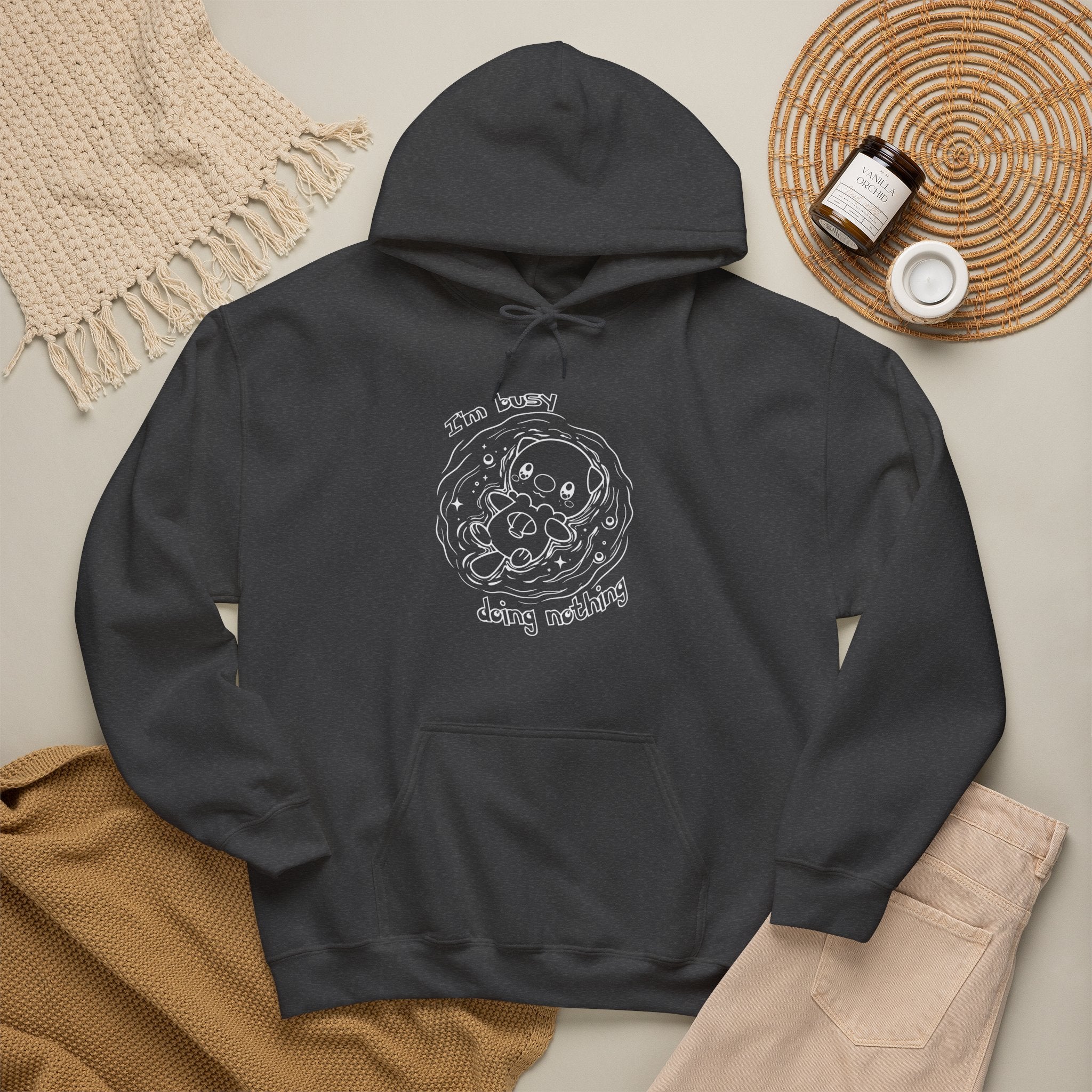Otter Busy Doing Nothing Otter Hoodie | Cute Swimming Animal Graphic
