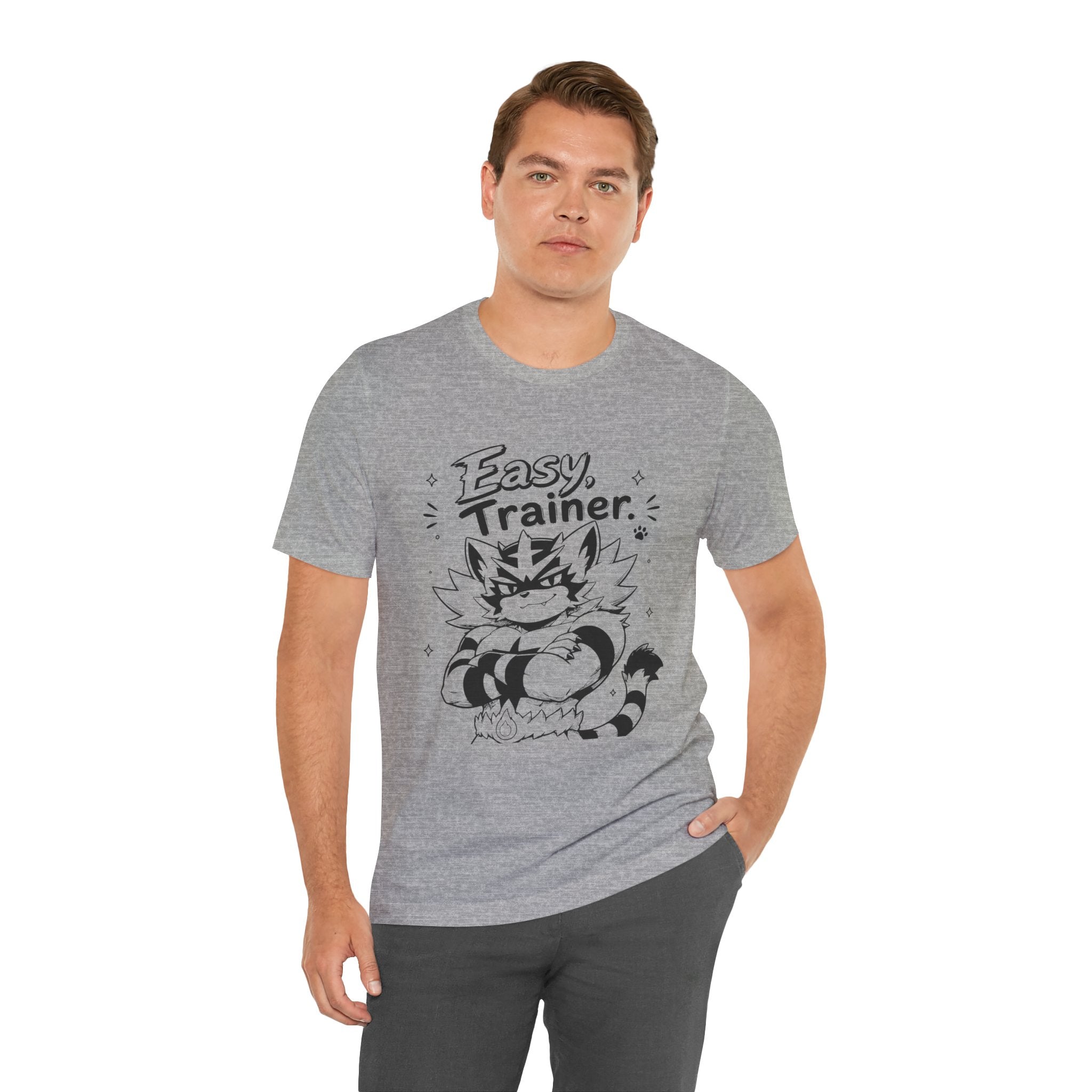 Easy Trainer Easy tiger illustration T-Shirt | cartoon wrestling funny cat graphic tee