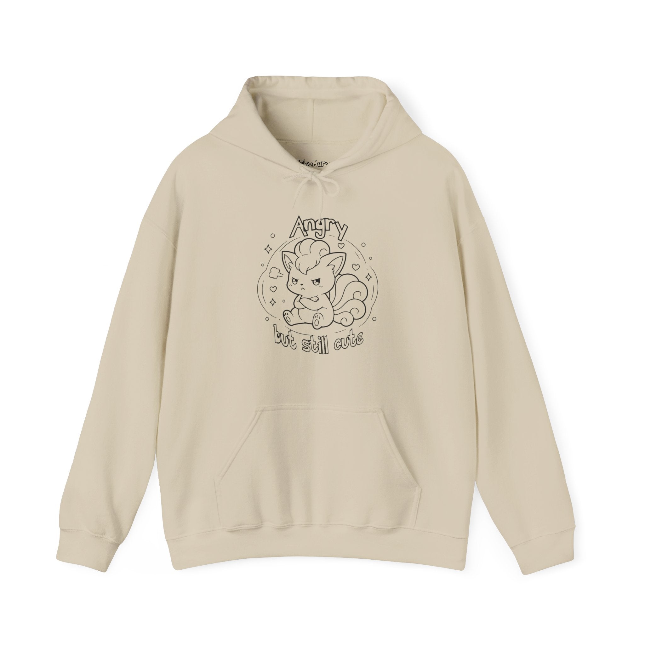 Fox Angry but still cute Grumpy Cute Fox Lady hoodie | Pouting Fox Illustration