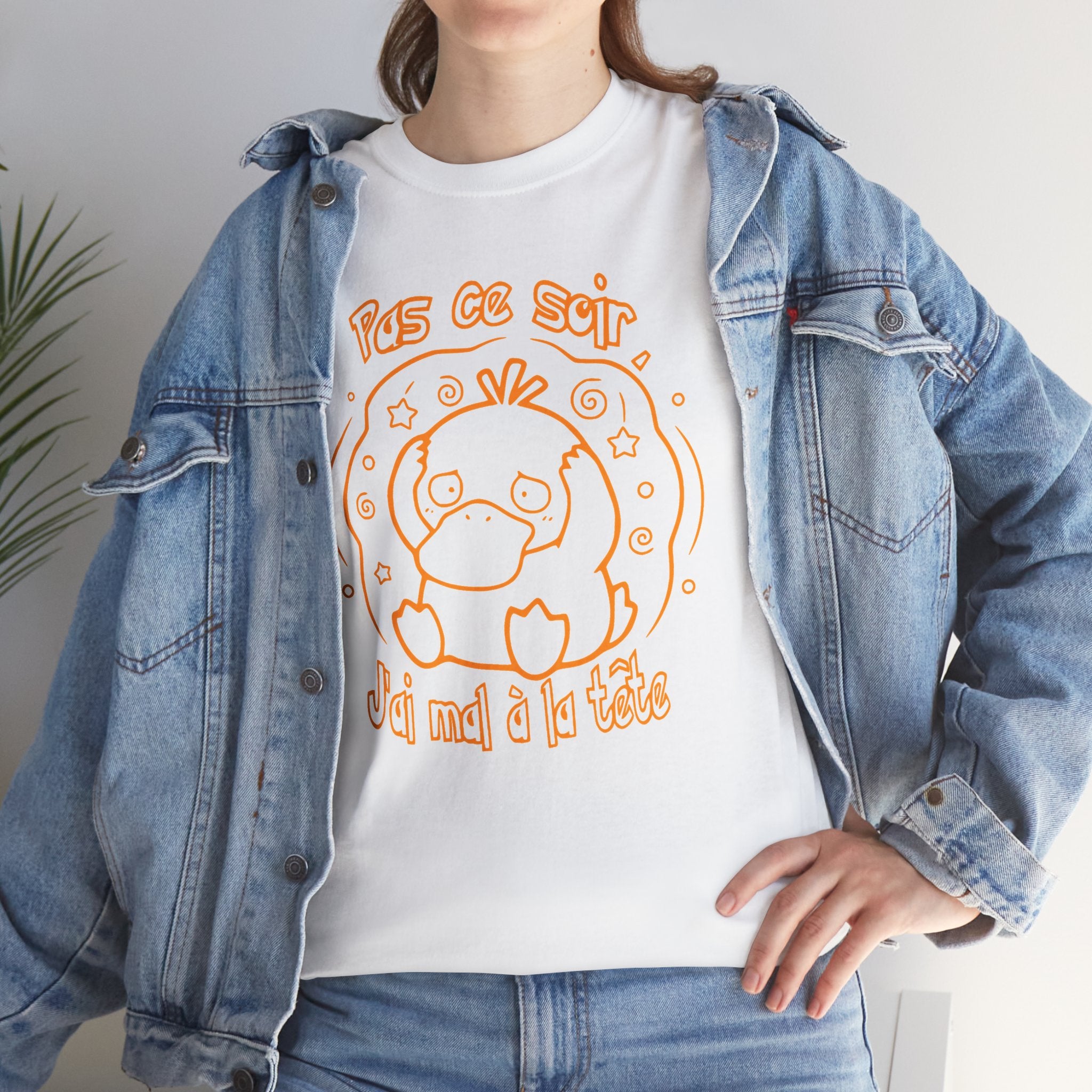 T-shirt inspiré de Psykokwak (Psyduck), Pas ce soir, j'ai mal à la tête