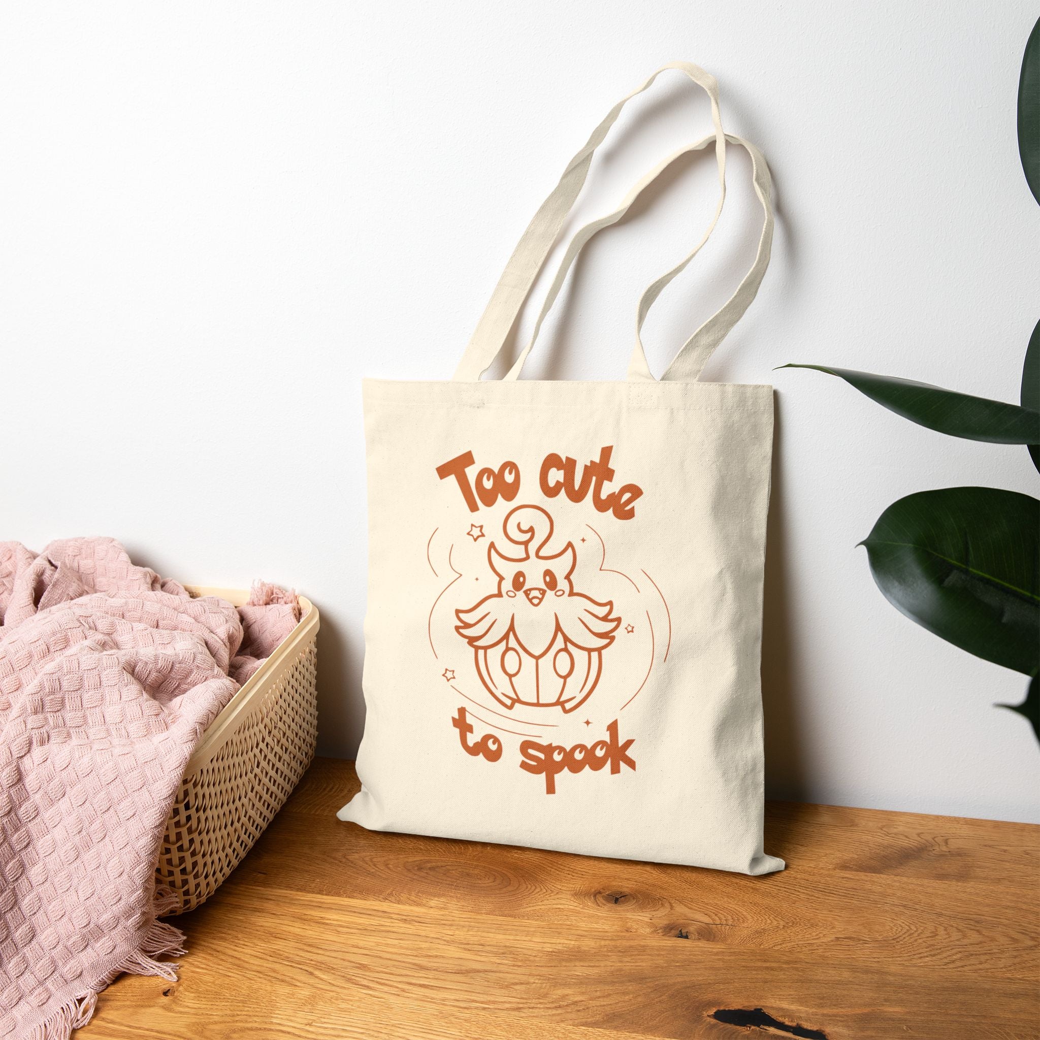 Too Cute to Spooke Halloween Tote Bag | Cute Kawaii Shopping Geek Bag | Candy Trick or Treat Bag | Cozy Gamer Gift for Women