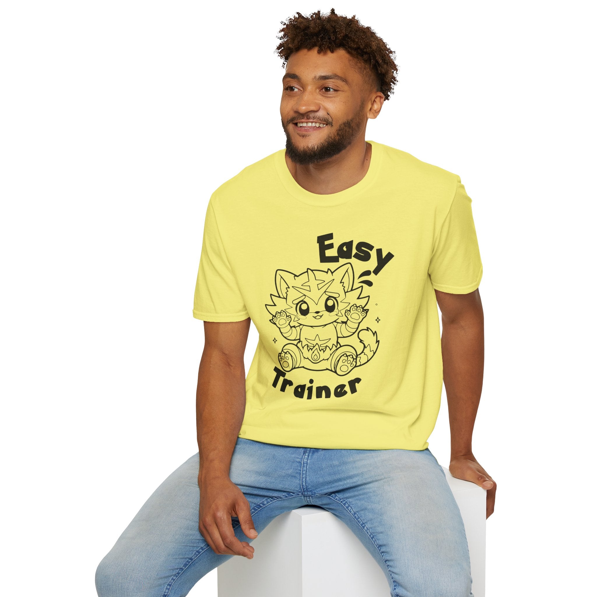 Easy Trainer T-Shirt | Cute Cartoon Easy Tiger Funny wrestling Cat Design Tee