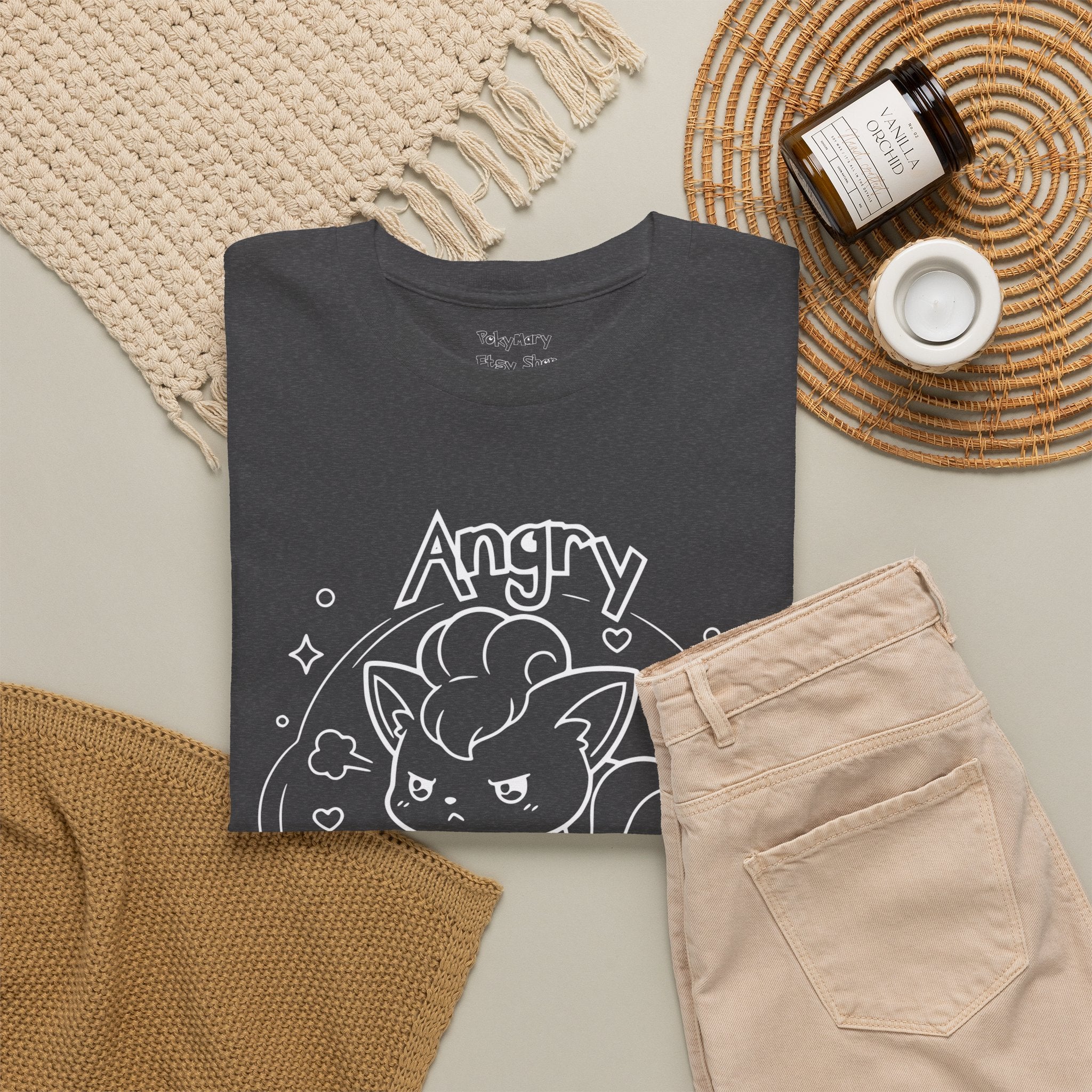 Fox Angry but still cute Grumpy Cute Fox Lady Shirt | Pouting Fox Illustration