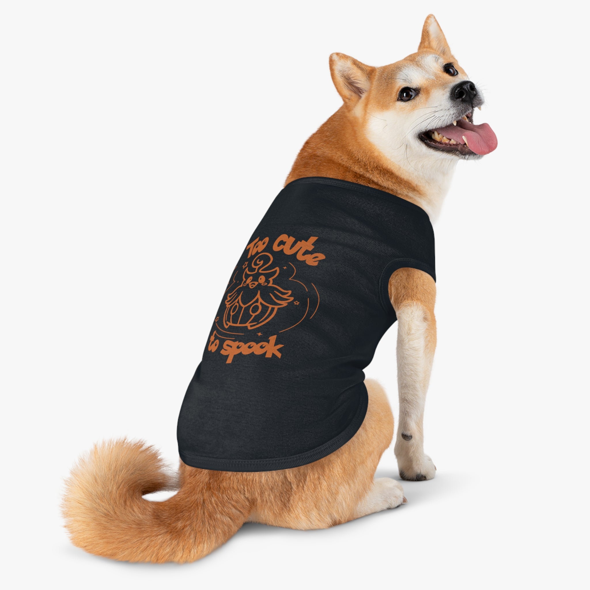 Too Cute to Spook Pet Tank | Halloween Orange Pumpkin Dog Shirt Trick or treat
