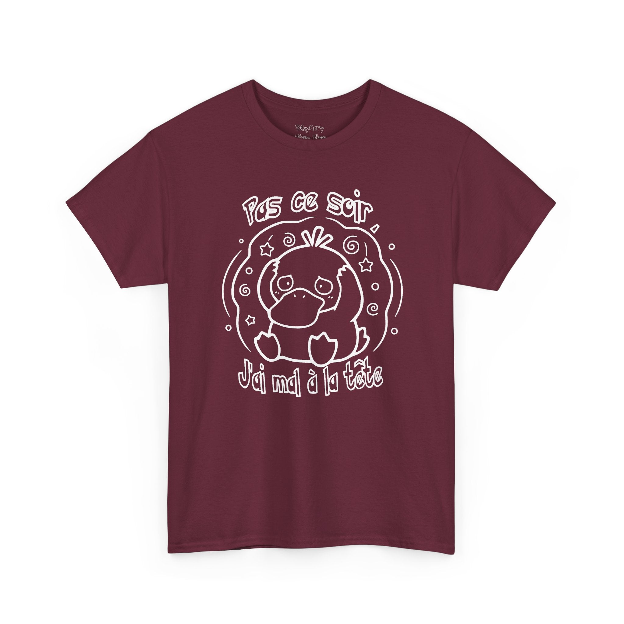 T-shirt inspiré de Psykokwak (Psyduck), Pas ce soir, j'ai mal à la tête
