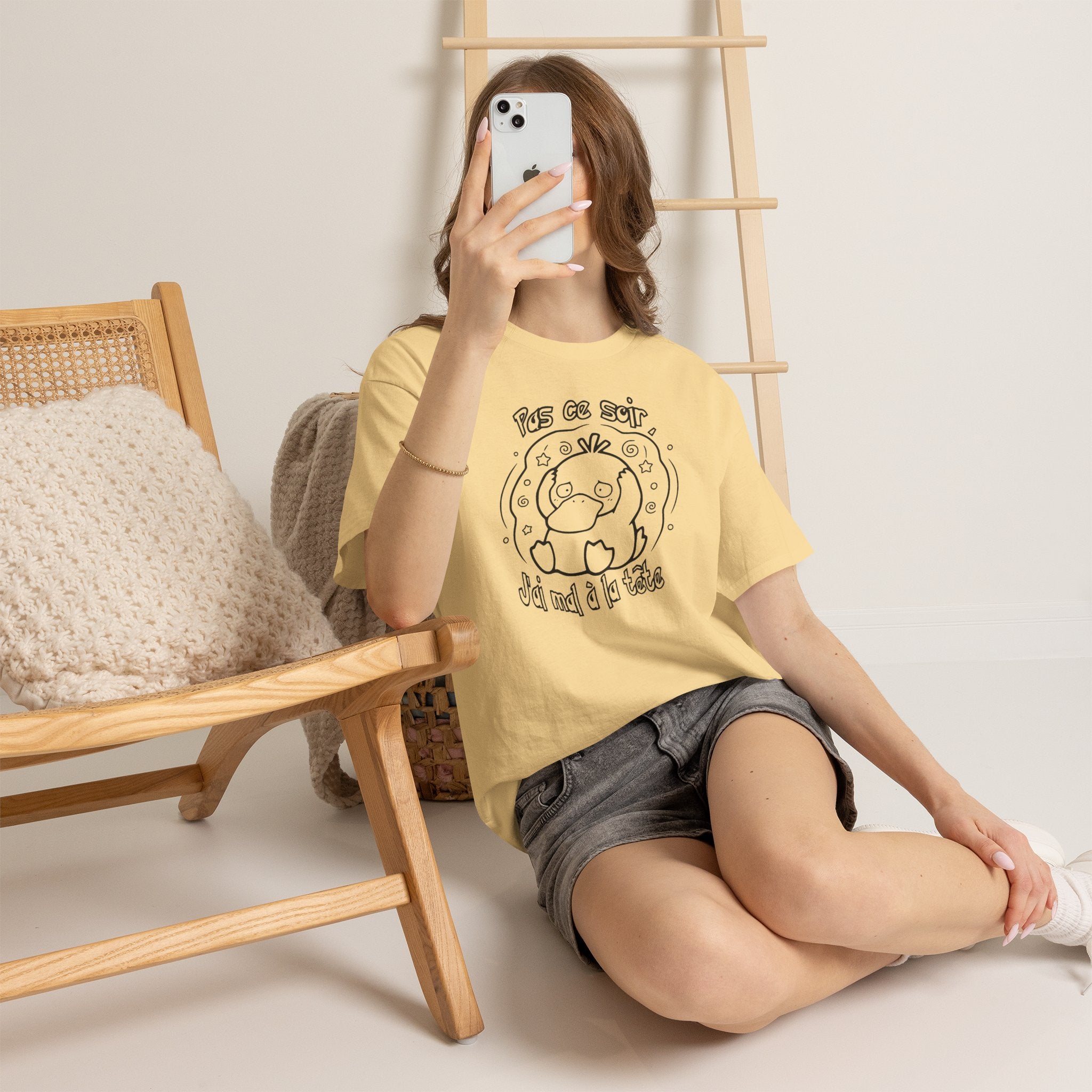T-shirt inspiré de Psykokwak (Psyduck), Pas ce soir, j'ai mal à la tête