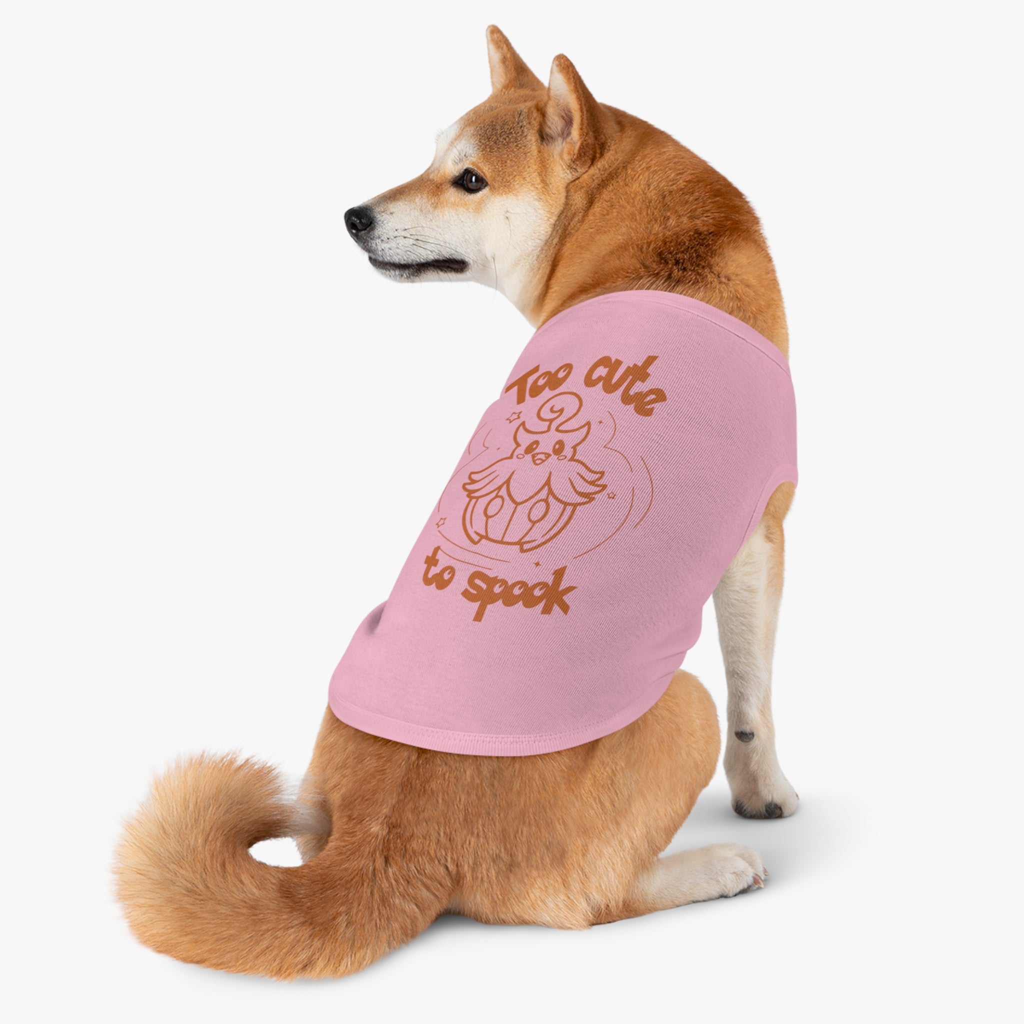 Too Cute to Spook Pet Tank | Halloween Orange Pumpkin Dog Shirt Trick or treat