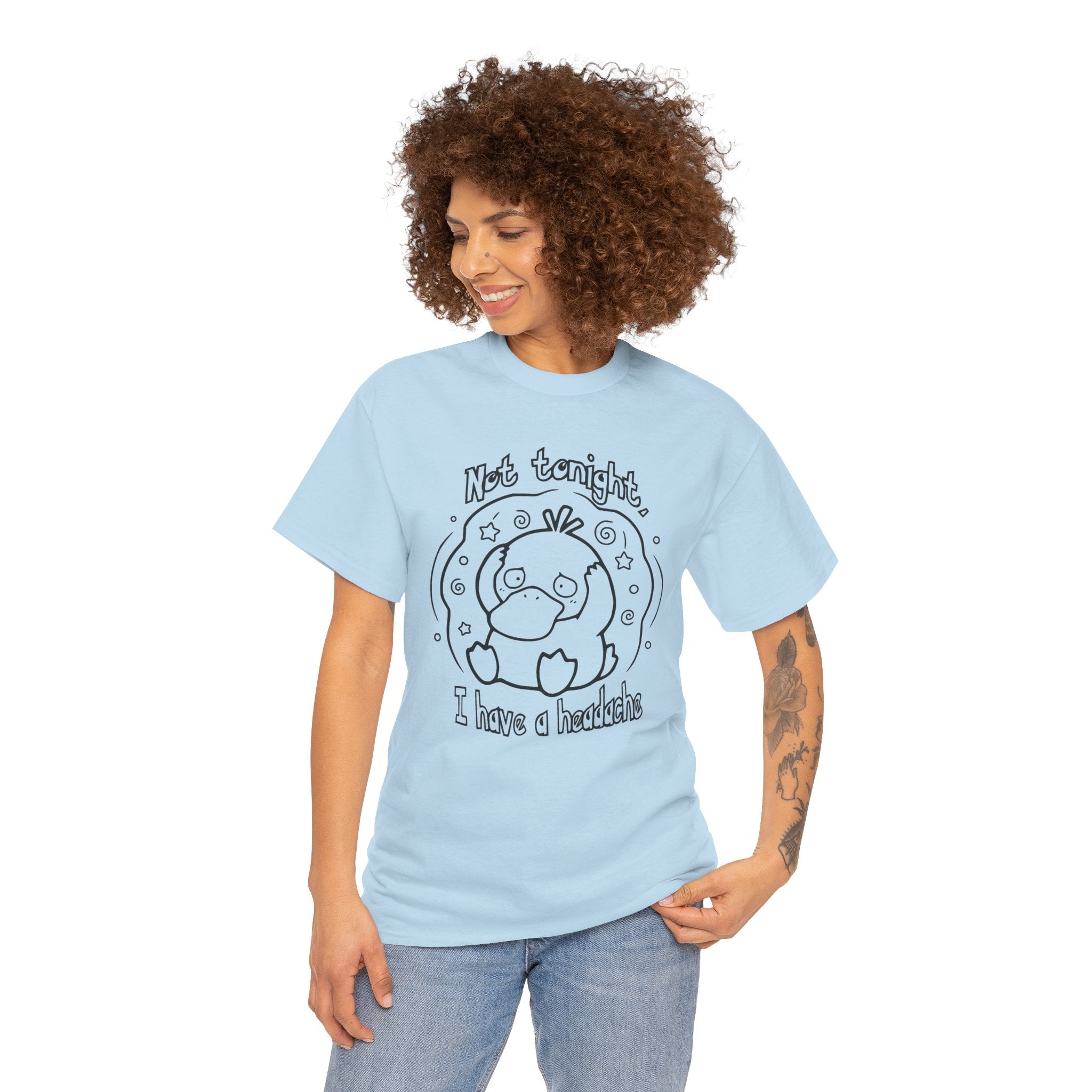 Duck Not Tonight I Have a Headache T-shirt funny kawaii duck illustration Shirt For Wife Or Girlfriend Gift
