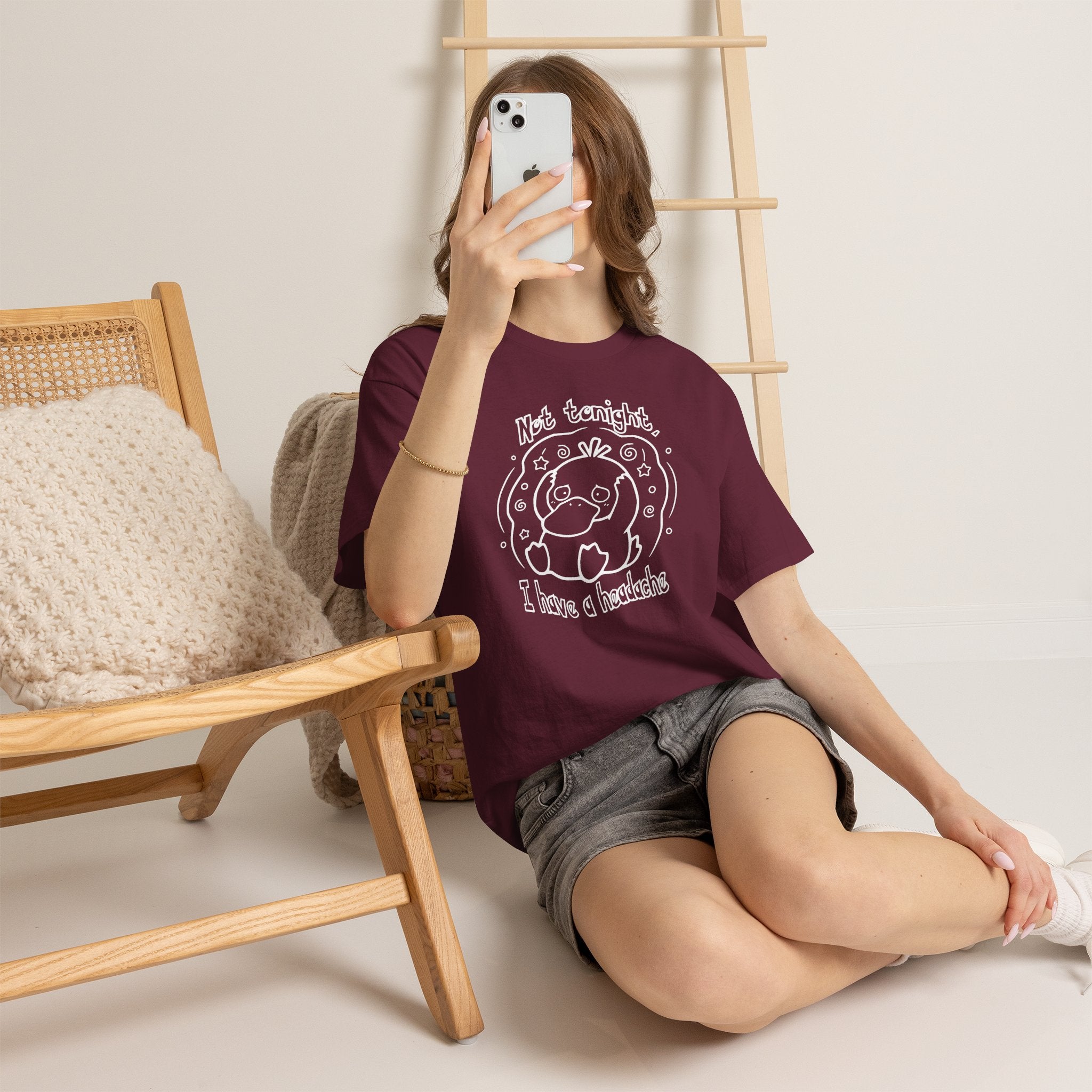 Duck Not Tonight I Have a Headache T-shirt funny kawaii duck illustration Shirt For Wife Or Girlfriend Gift