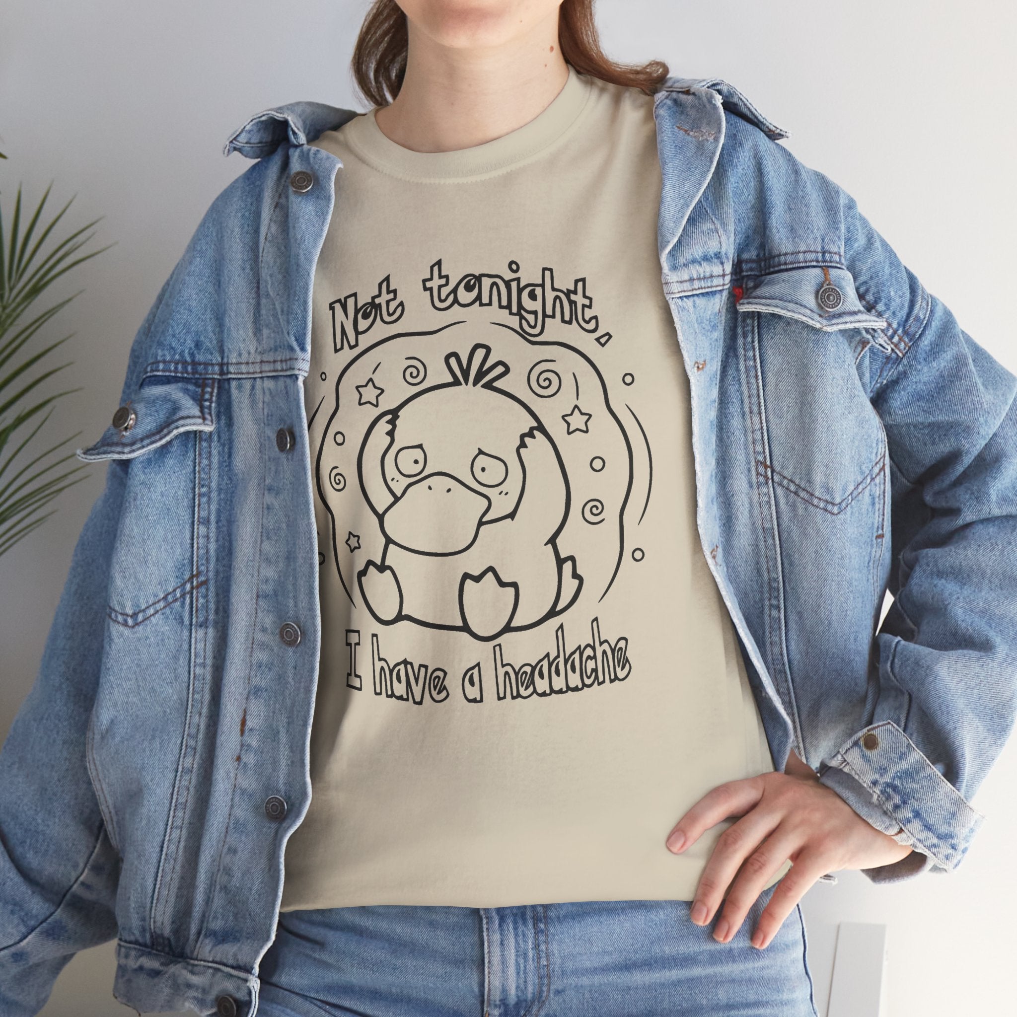 Duck Not Tonight I Have a Headache T-shirt funny kawaii duck illustration Shirt For Wife Or Girlfriend Gift