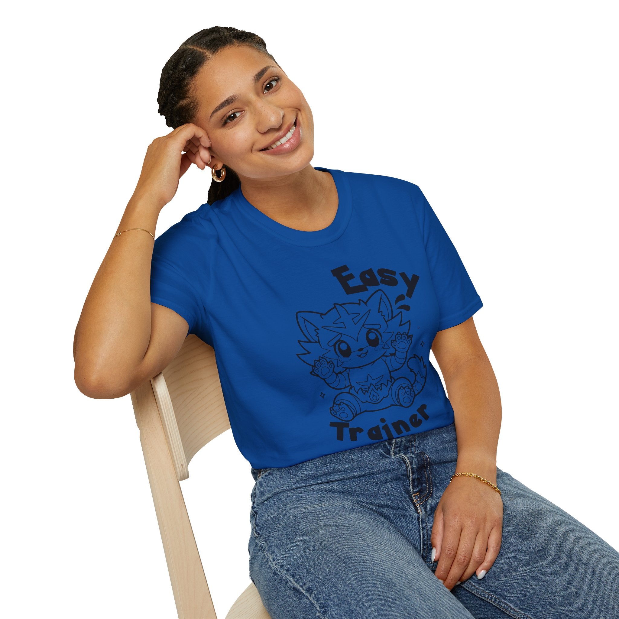 Easy Trainer T-Shirt | Cute Cartoon Easy Tiger Funny wrestling Cat Design Tee