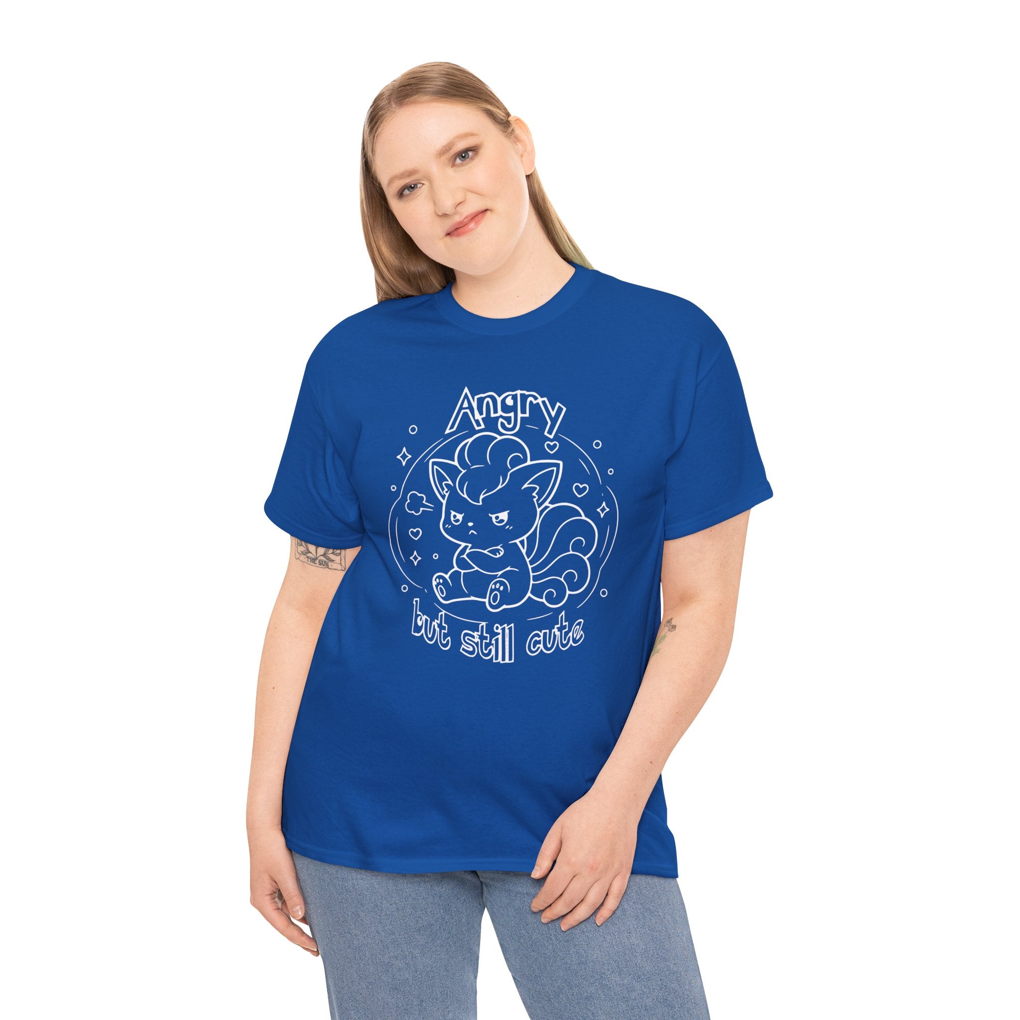Fox Angry but still cute Grumpy Cute Fox Lady Shirt | Pouting Fox Illustration