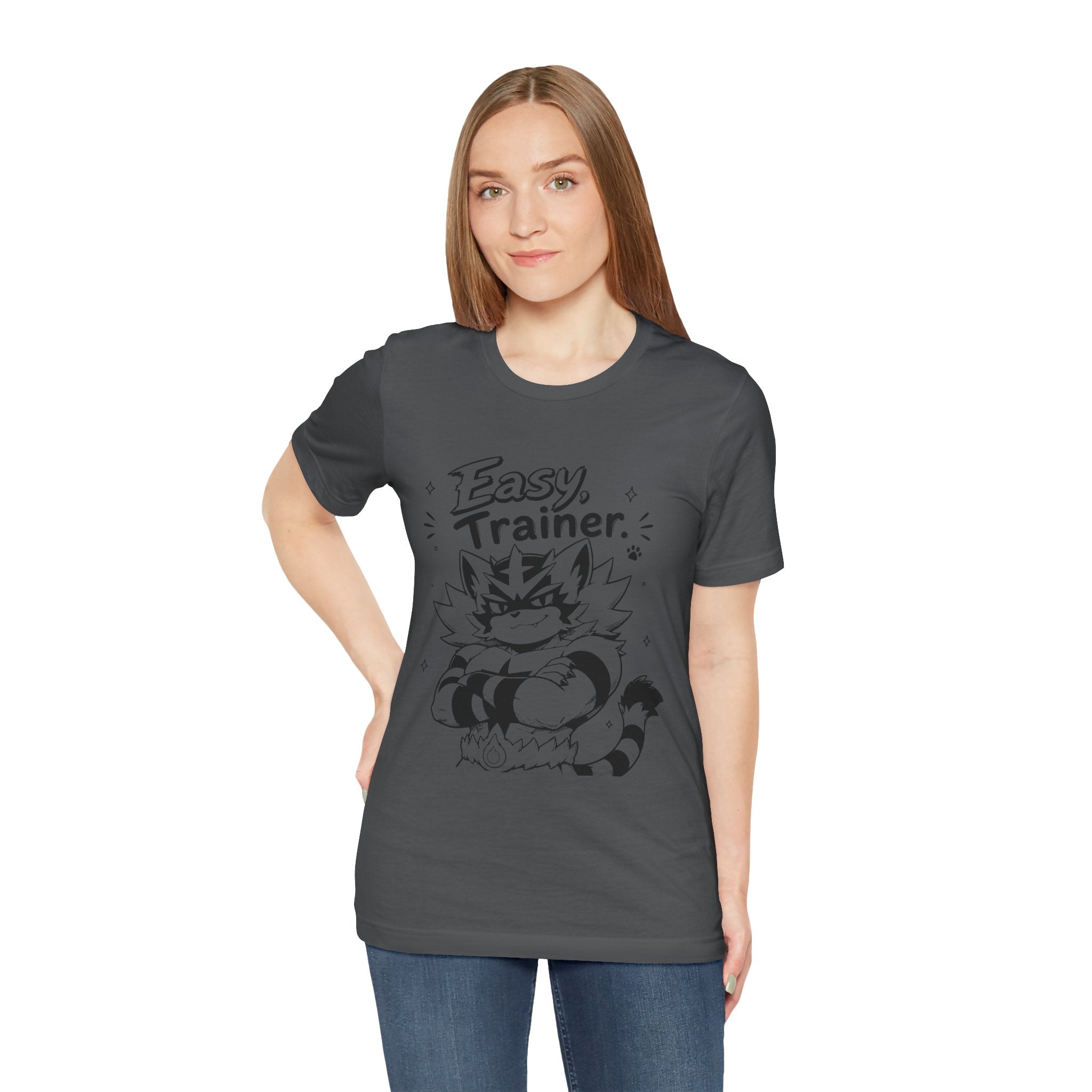 Easy Trainer Easy tiger illustration T-Shirt | cartoon wrestling funny cat graphic tee