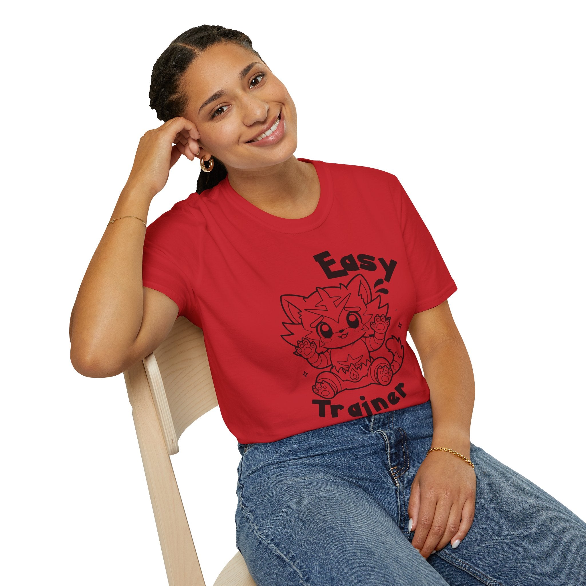 Easy Trainer T-Shirt | Cute Cartoon Easy Tiger Funny wrestling Cat Design Tee