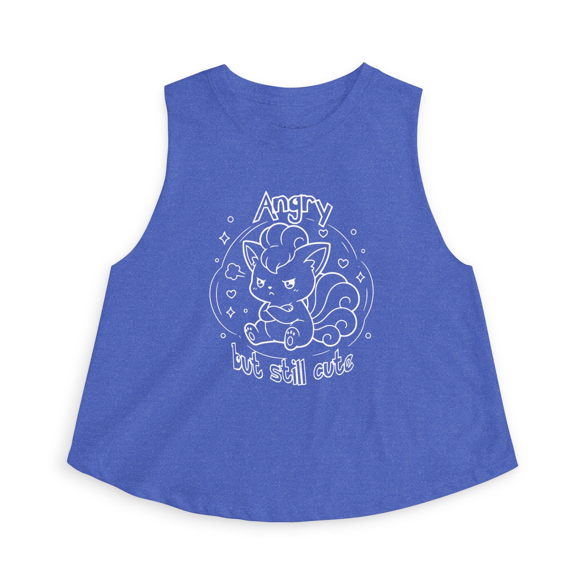 Fox Angry but still cute Grumpy Cute Fox Lady Crop Top | Pouting Fox Illustration