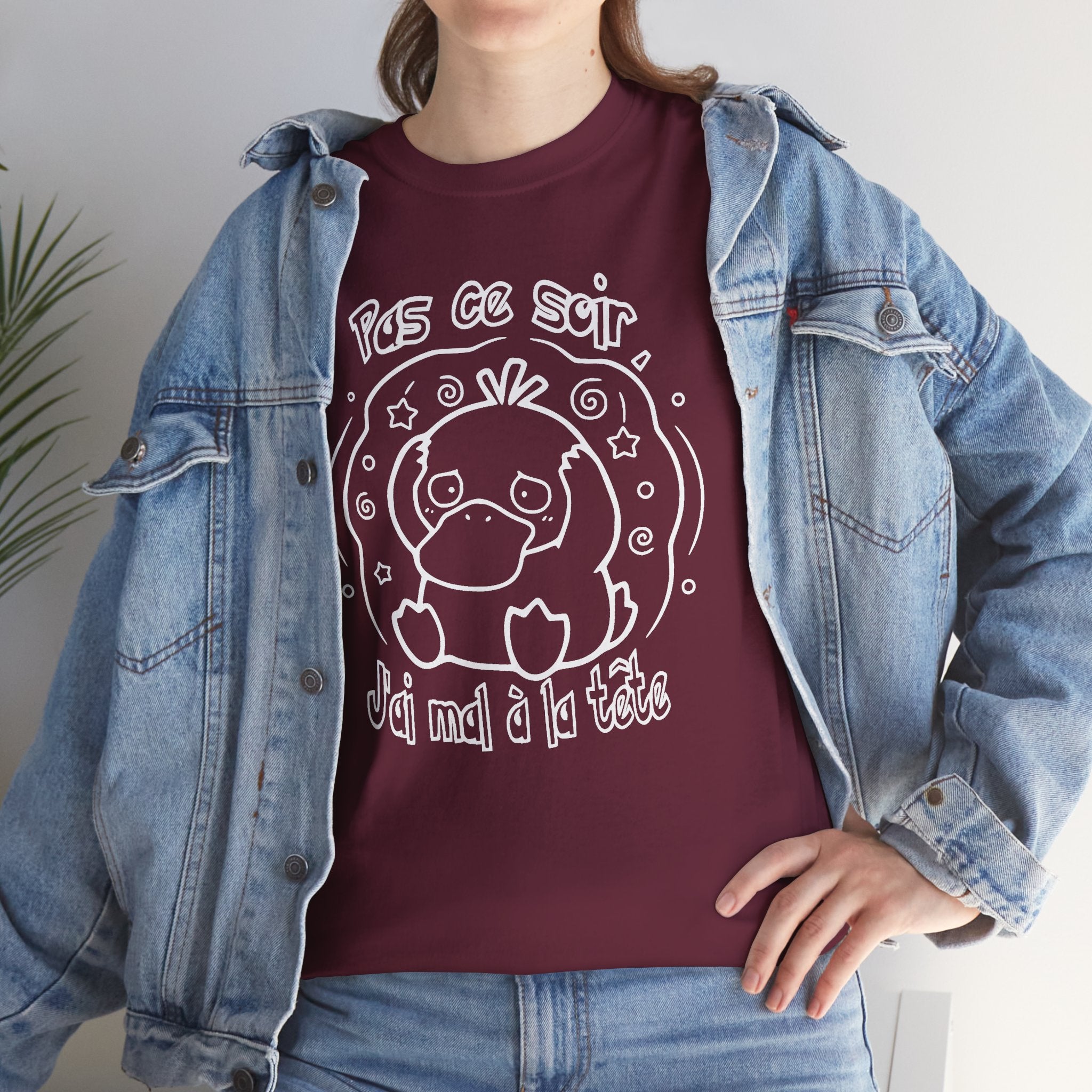 T-shirt inspiré de Psykokwak (Psyduck), Pas ce soir, j'ai mal à la tête
