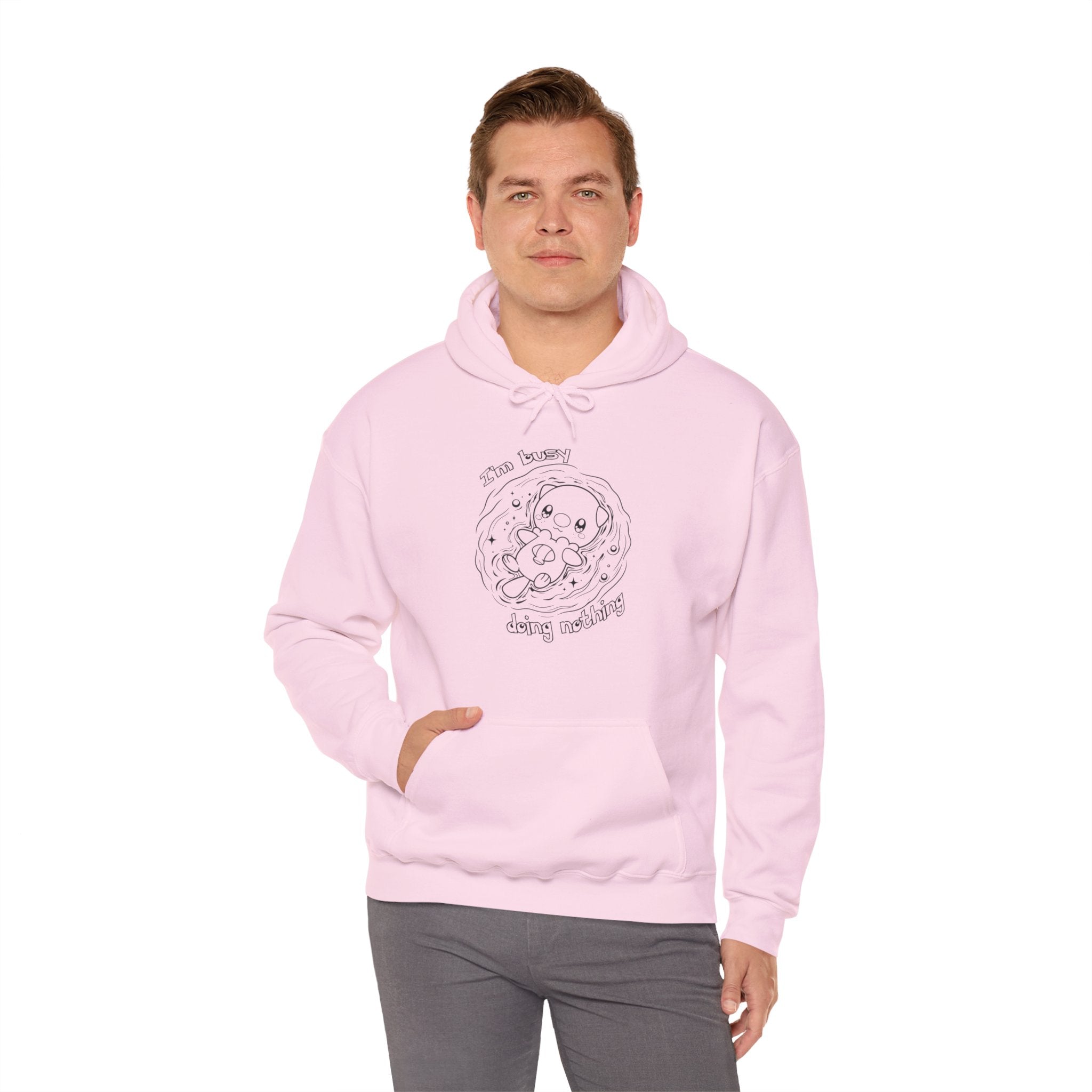 Otter Busy Doing Nothing Otter Hoodie | Cute Swimming Animal Graphic