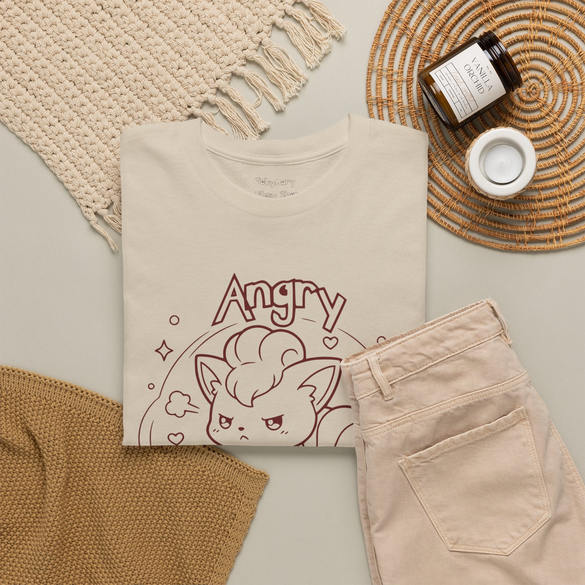 Fox Angry but still cute Grumpy Cute Fox Lady Shirt | Pouting Fox Illustration