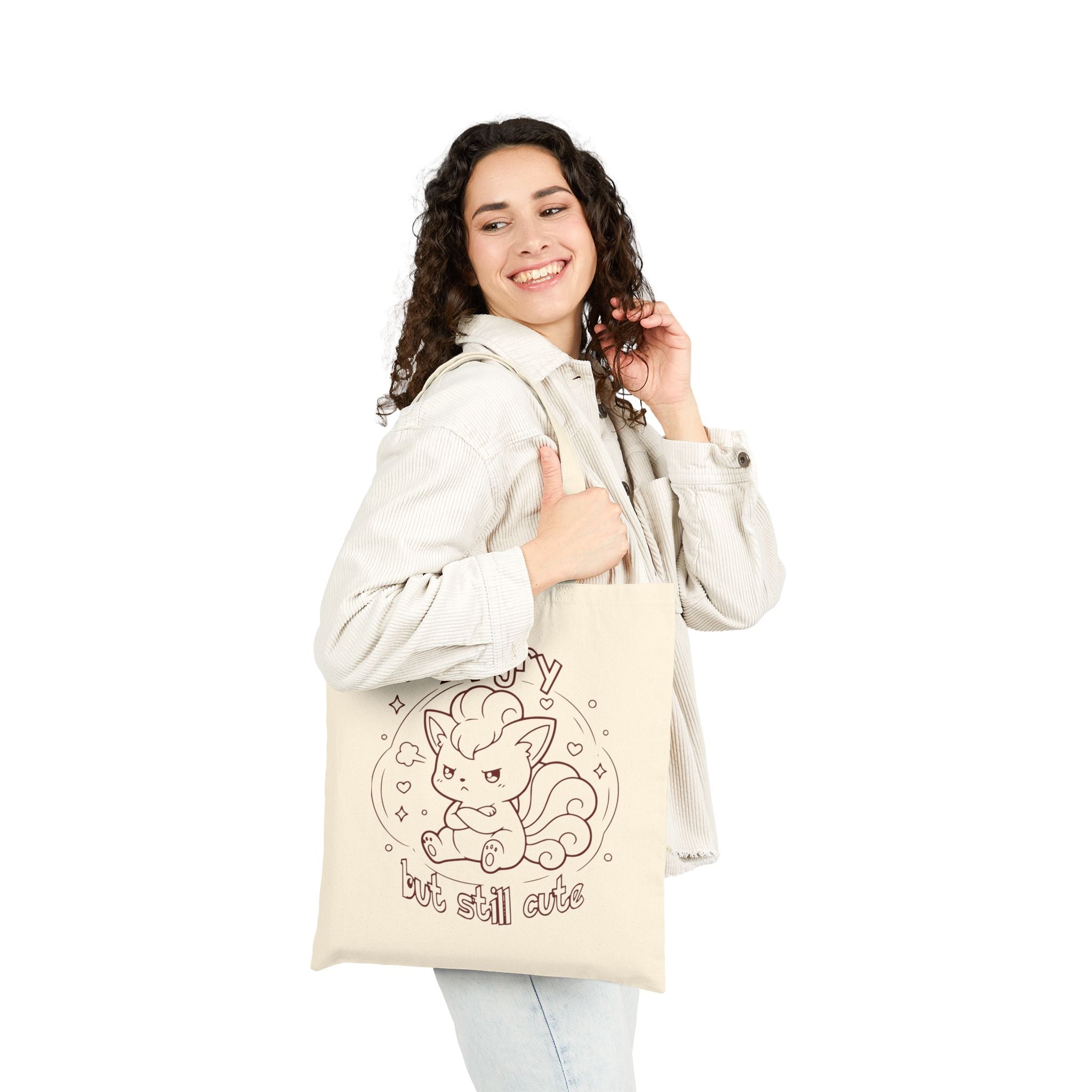 Fox Angry but still cute Grumpy cute animal Pouting Illustration Tote Bag | Canvas Tote