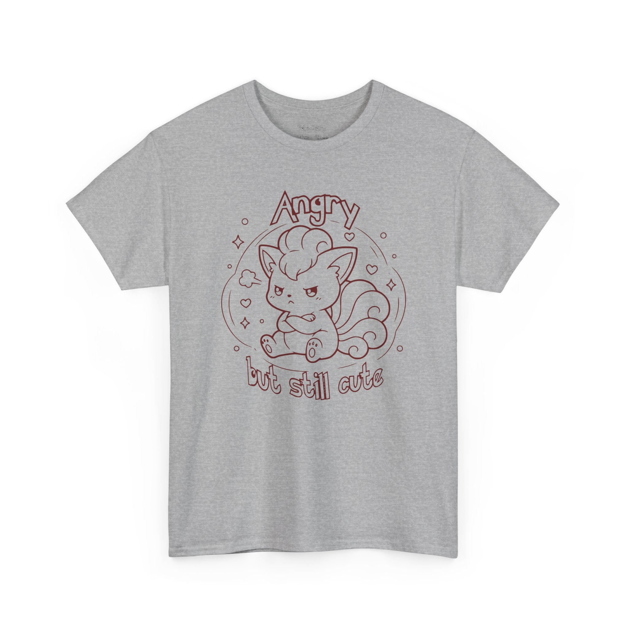 Fox Angry but still cute Grumpy Cute Fox Lady Shirt | Pouting Fox Illustration