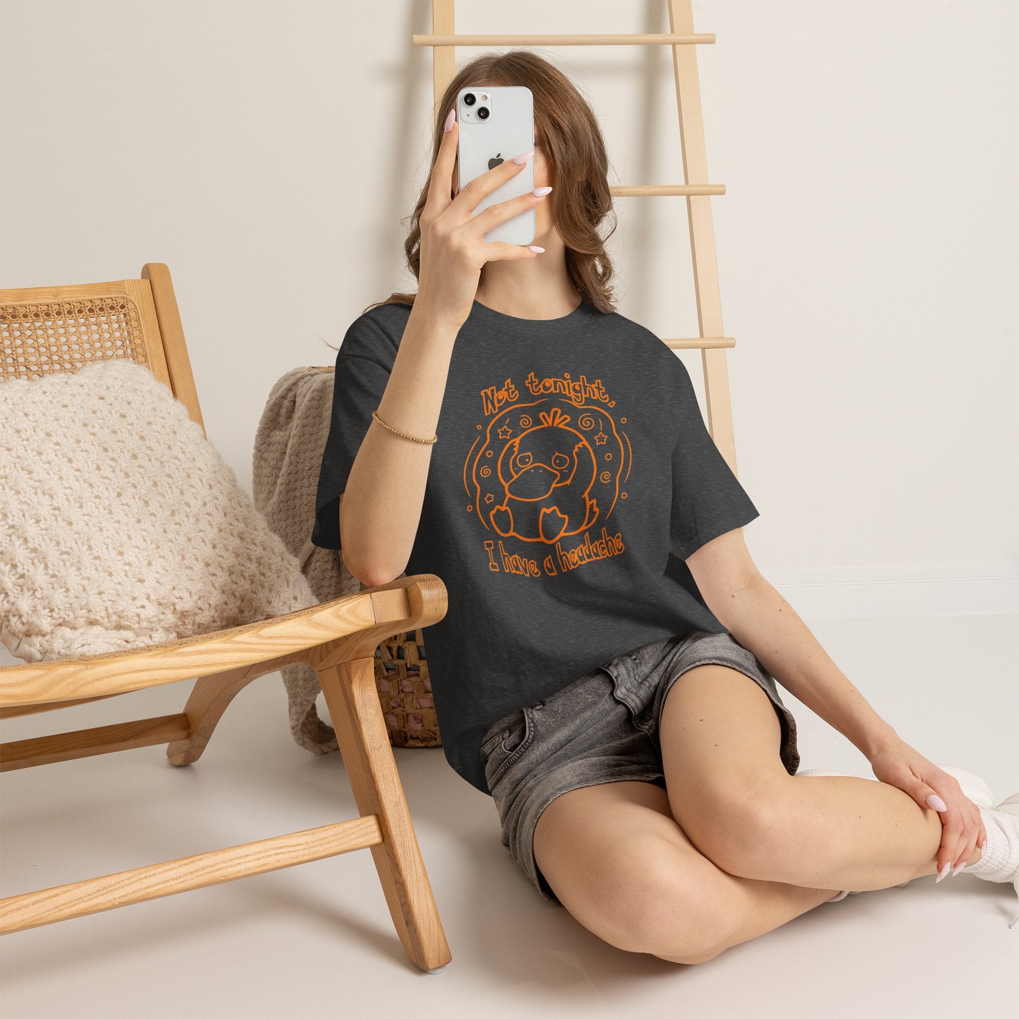 Duck Not Tonight I Have a Headache T-shirt funny kawaii duck illustration Shirt For Wife Or Girlfriend Gift