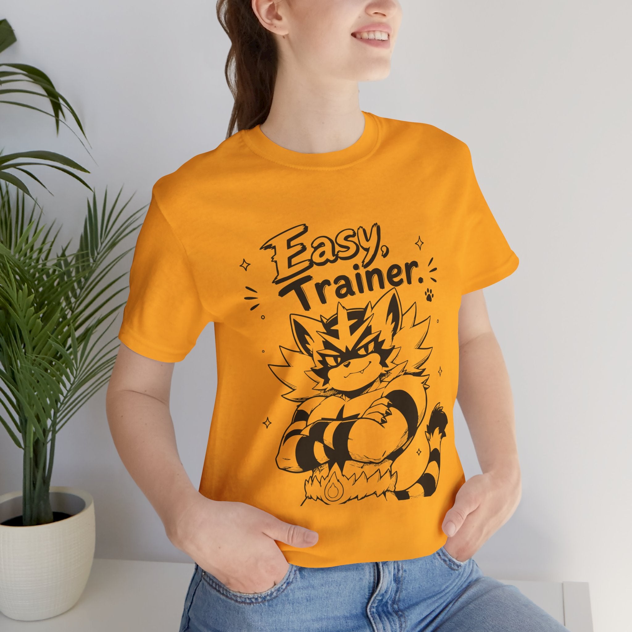 Easy Trainer Easy tiger illustration T-Shirt | cartoon wrestling funny cat graphic tee