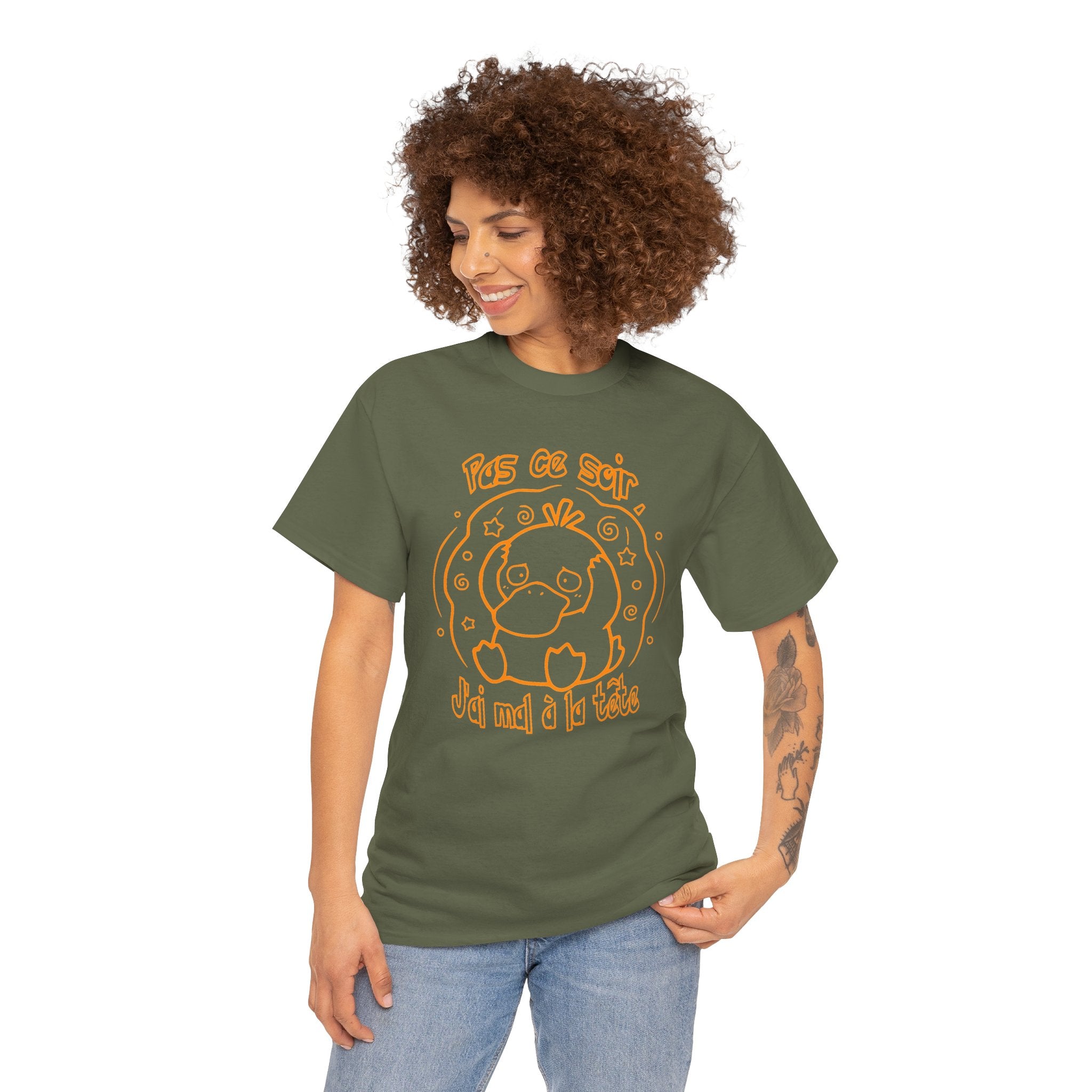 T-shirt inspiré de Psykokwak (Psyduck), Pas ce soir, j'ai mal à la tête