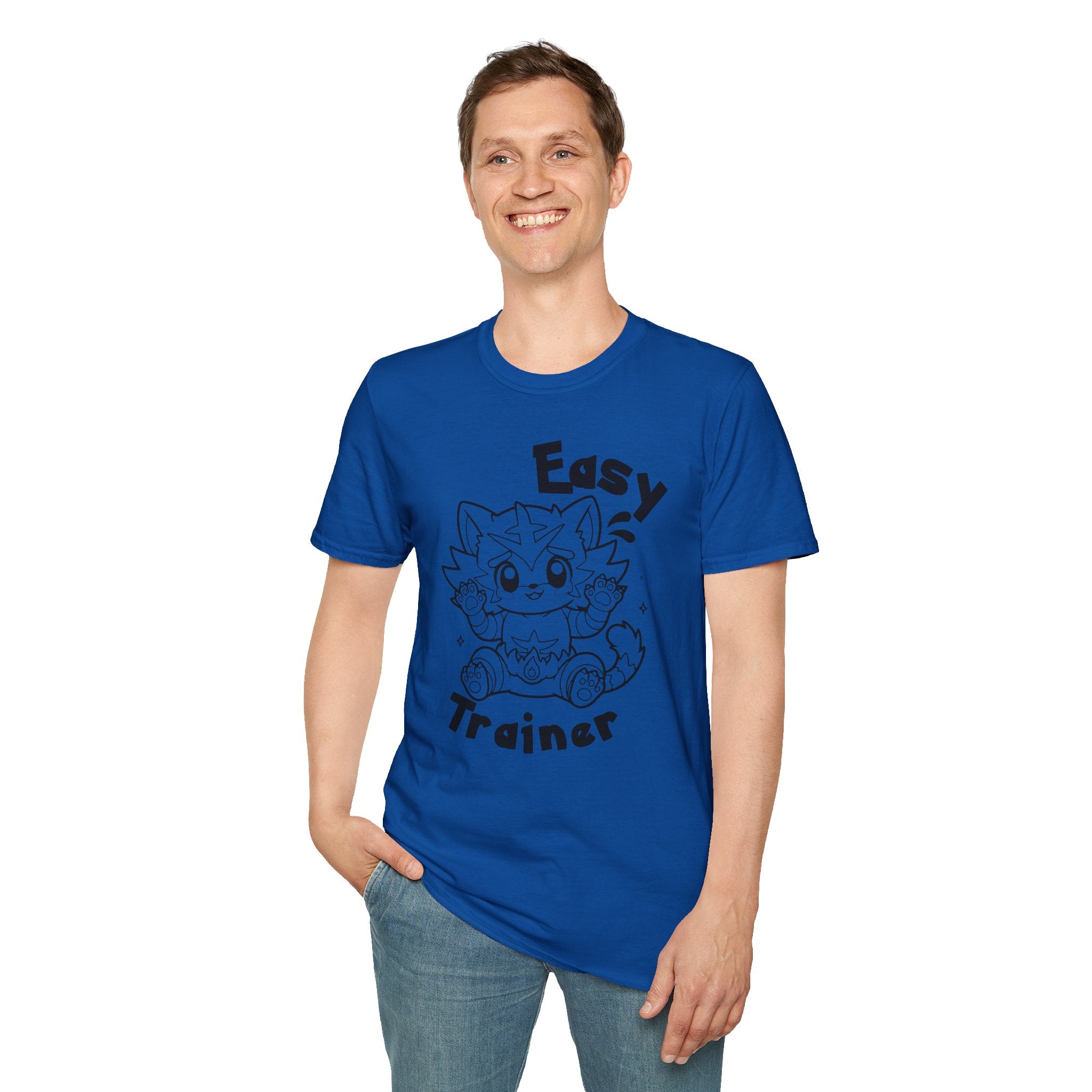 Easy Trainer T-Shirt | Cute Cartoon Easy Tiger Funny wrestling Cat Design Tee