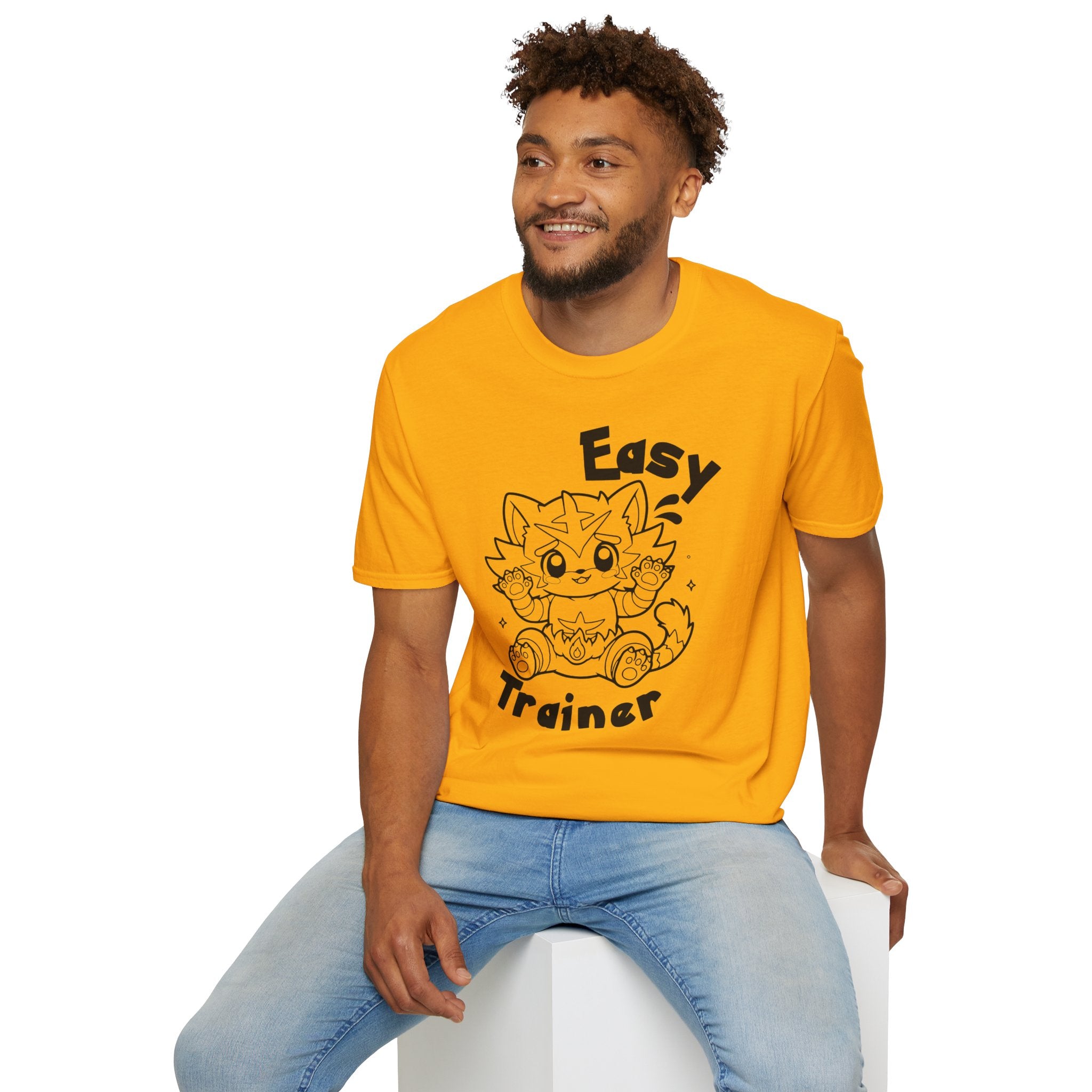 Easy Trainer T-Shirt | Cute Cartoon Easy Tiger Funny wrestling Cat Design Tee