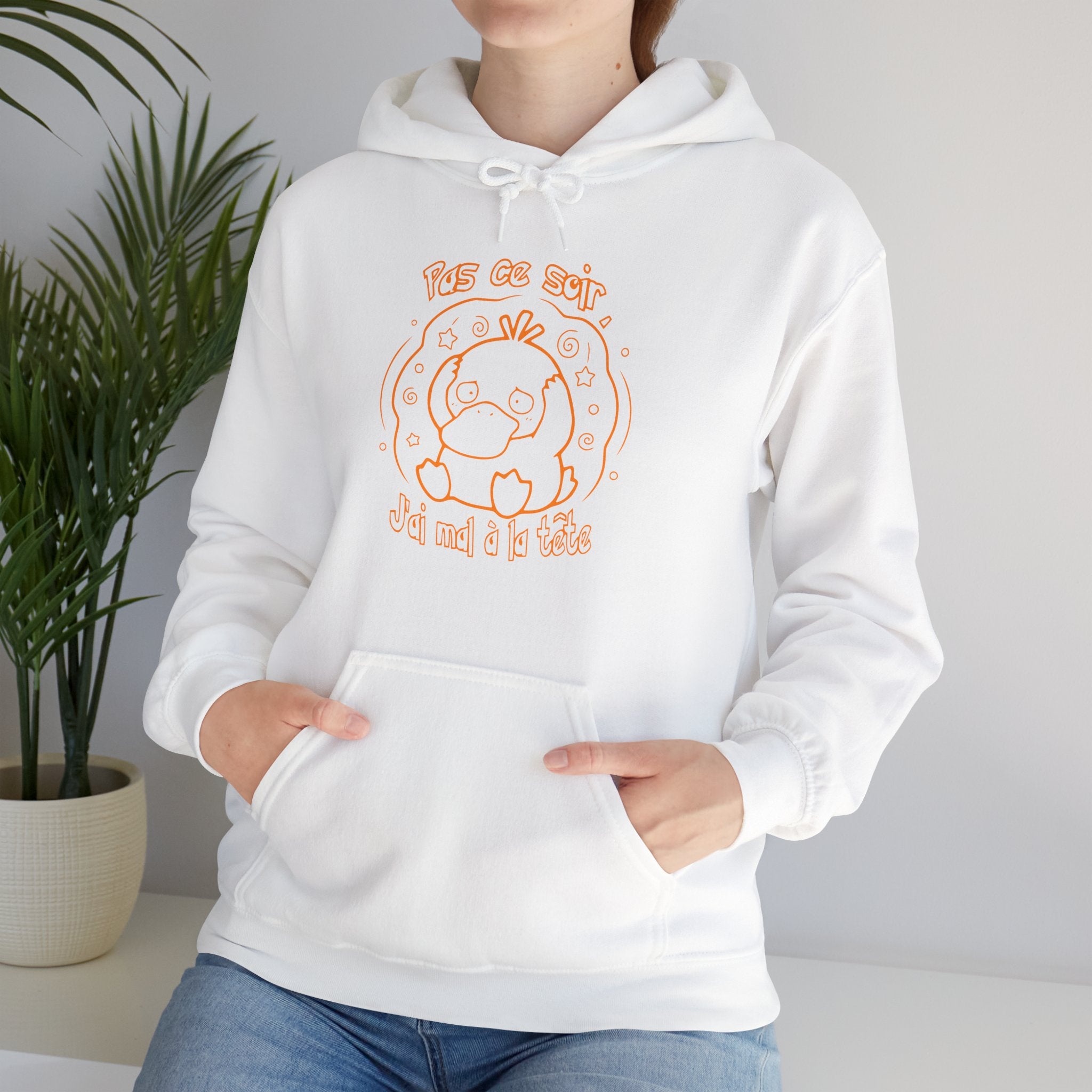 Hoodie inspiré de Psykokwak (Psyduck), Pas ce soir, j'ai mal à la tête