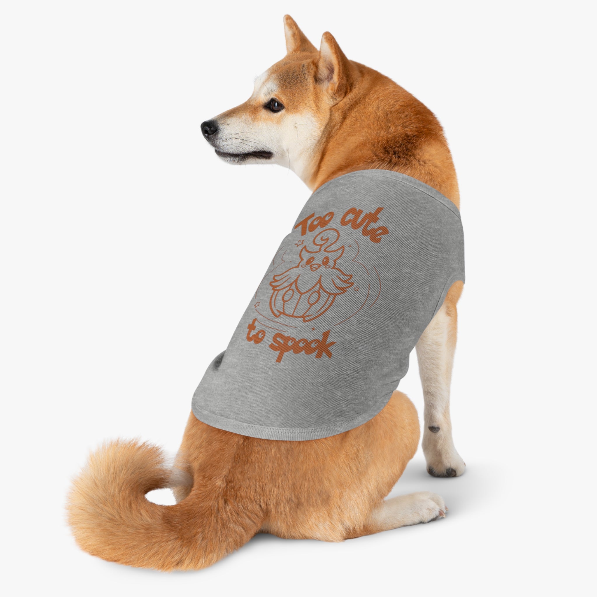 Too Cute to Spook Pet Tank | Halloween Orange Pumpkin Dog Shirt Trick or treat