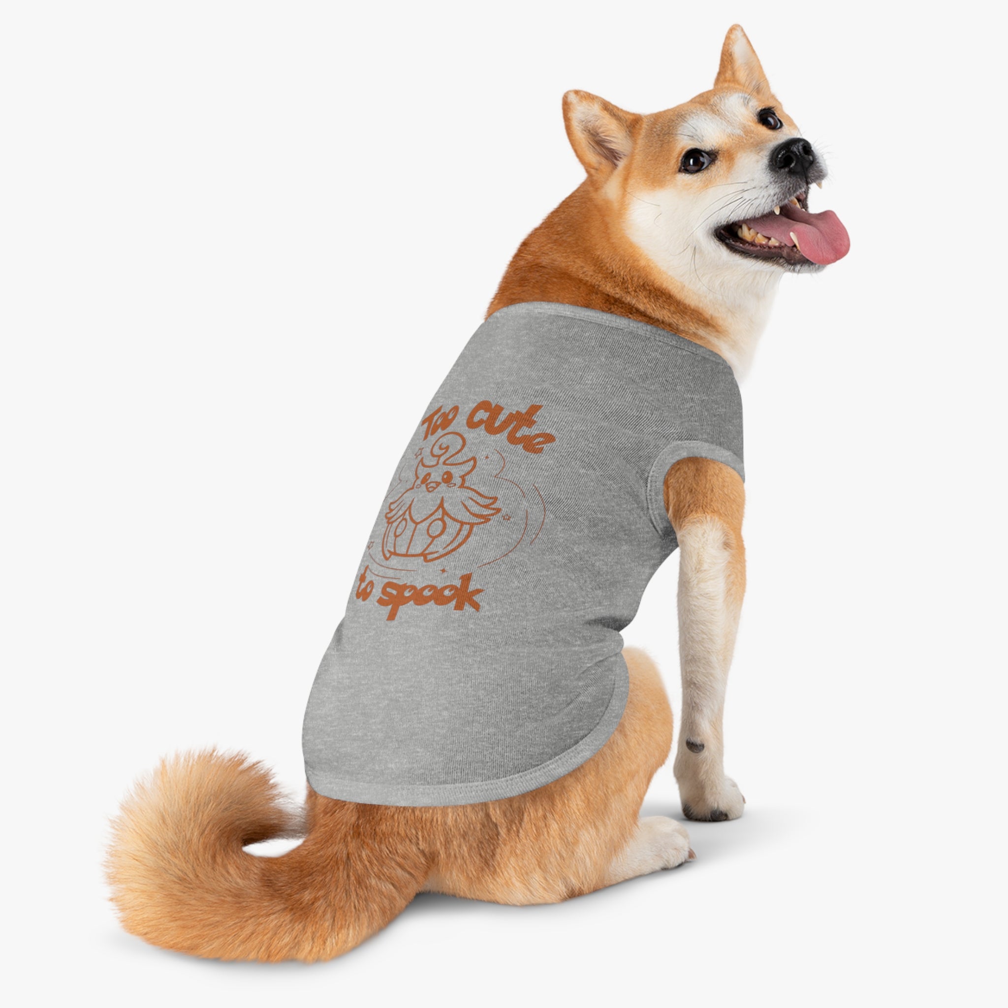 Too Cute to Spook Pet Tank | Halloween Orange Pumpkin Dog Shirt Trick or treat