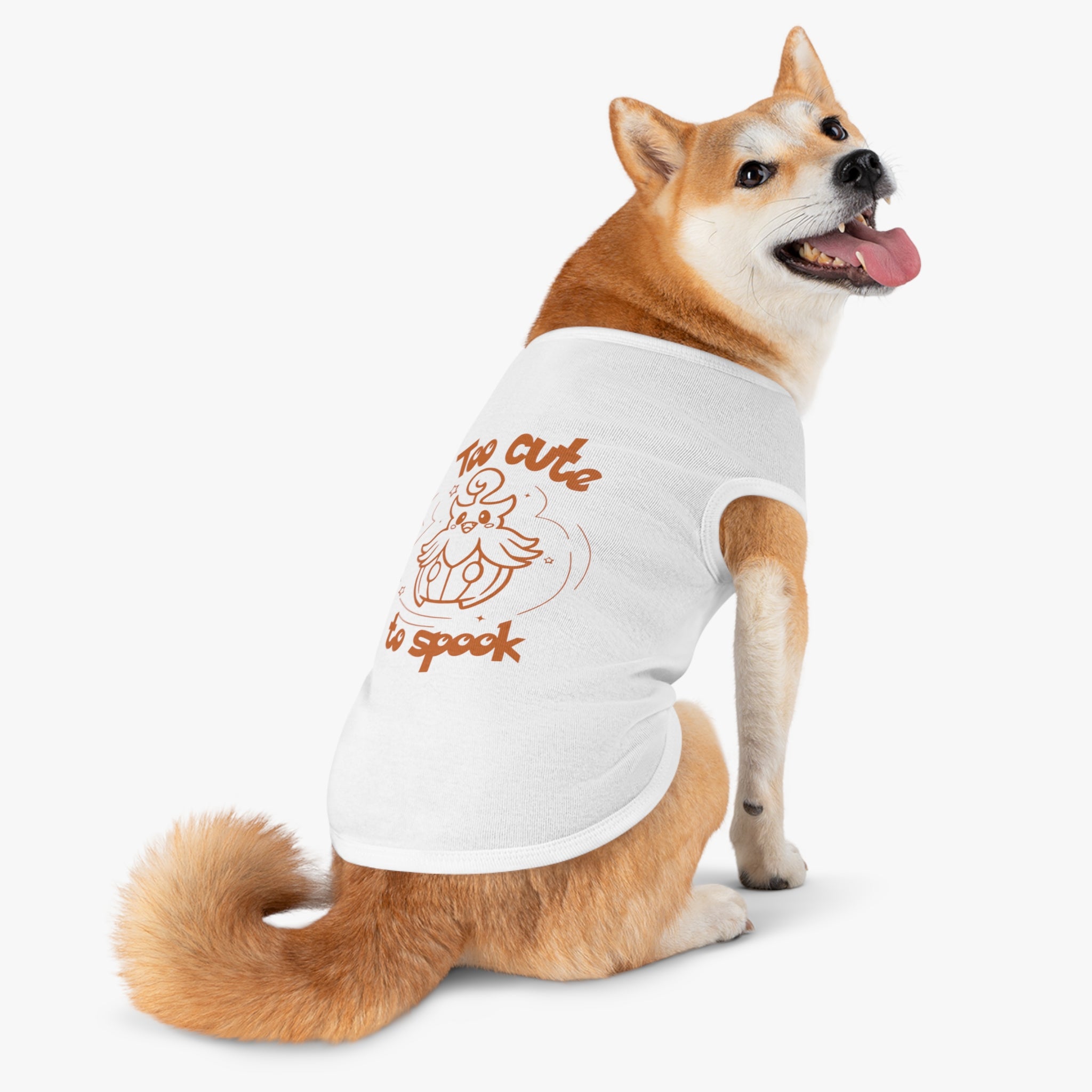Too Cute to Spook Pet Tank | Halloween Orange Pumpkin Dog Shirt Trick or treat